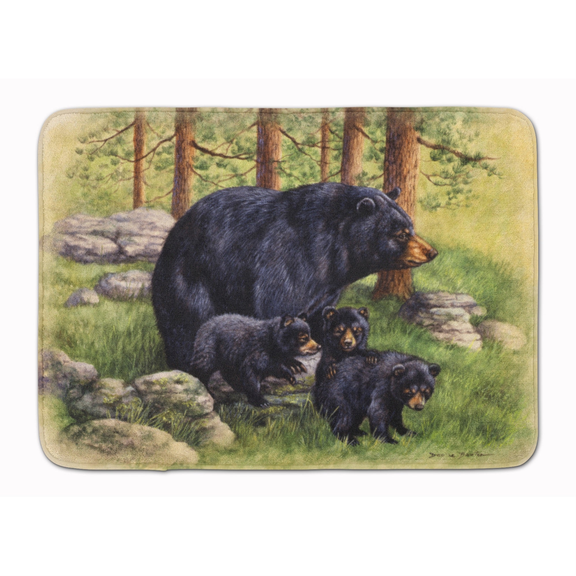 'Caroline'S Treasures Black Bears By Daphne Baxter Floor Mat, 19'''' X 27'''', Multicolor''