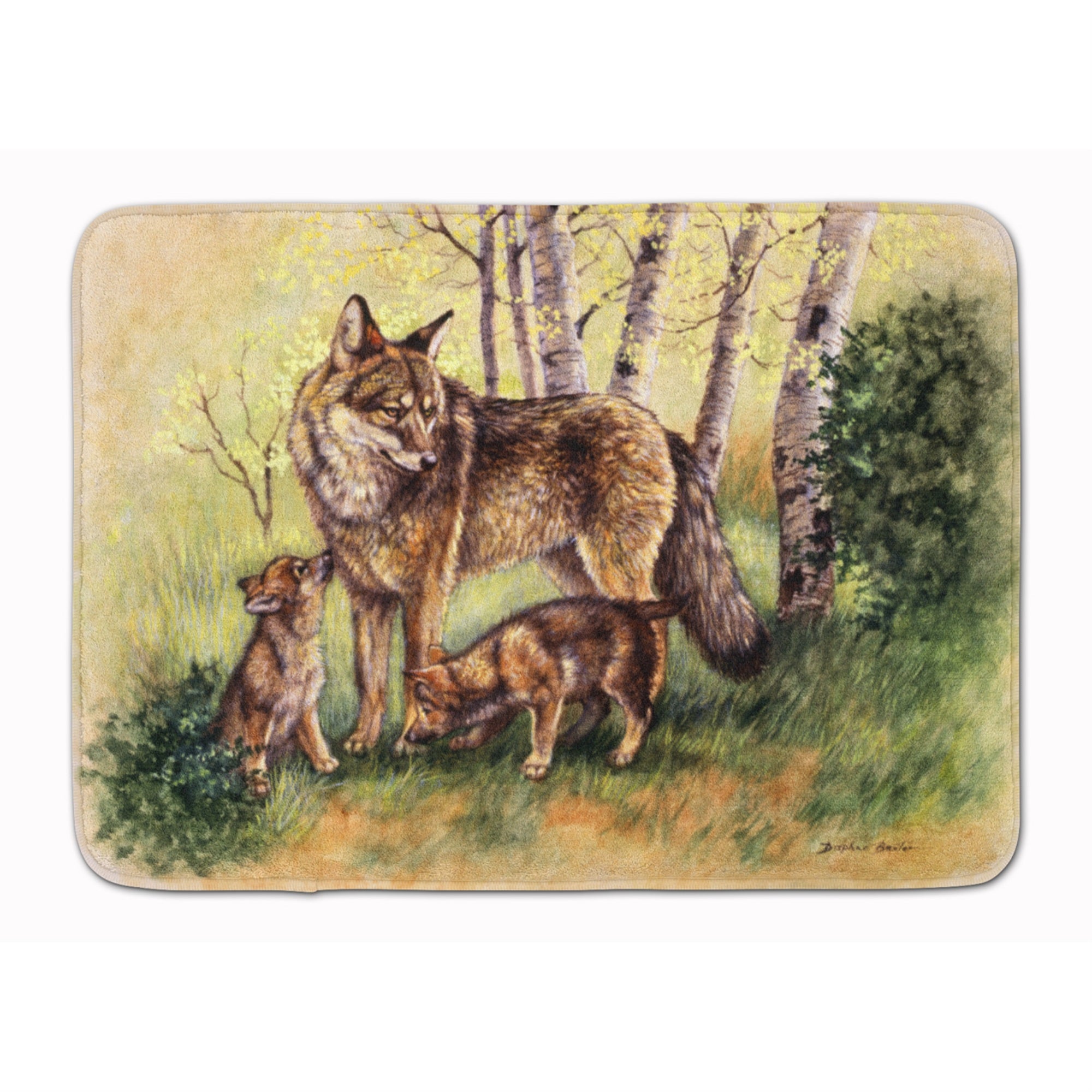 'Caroline'S Treasures Wolf Wolves By Daphne Baxter Floor Mat, 19'''' X 27'''', Multicolor''