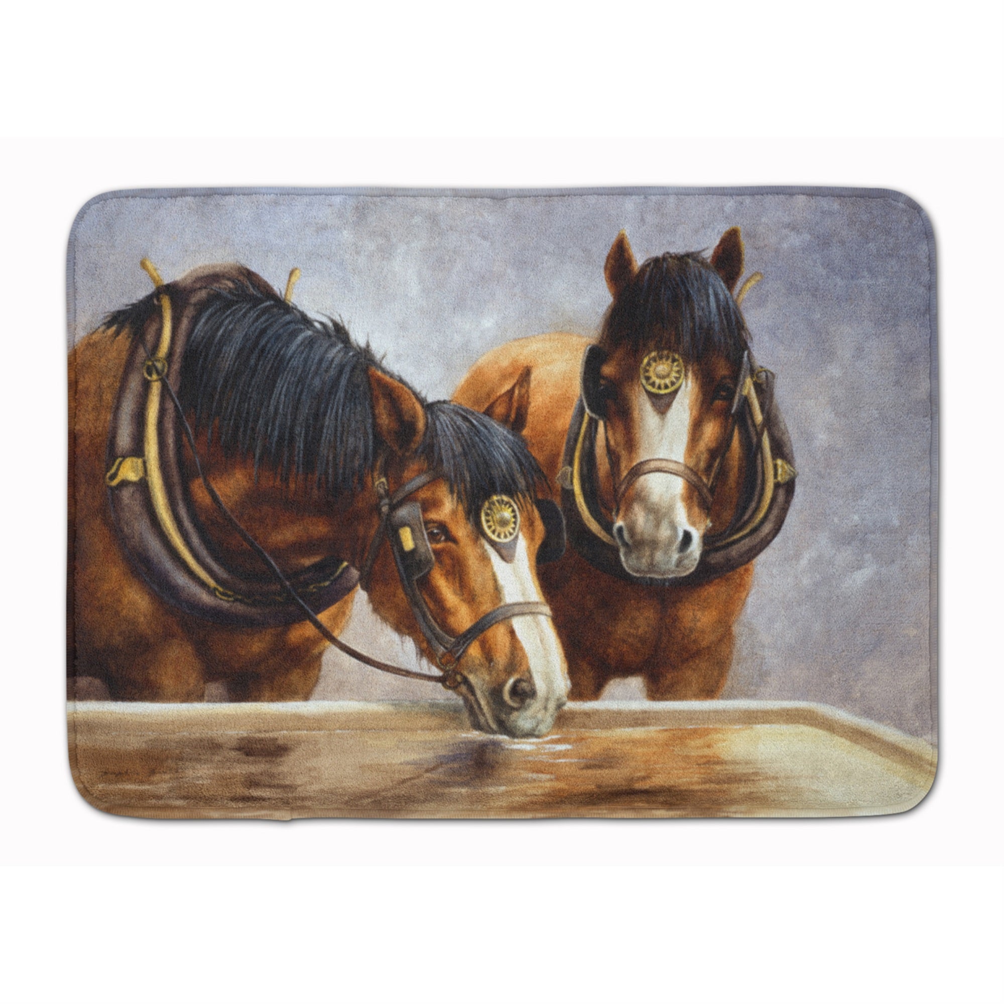 'Caroline'S Treasures Horses Taking A Drink Of Water Floor Mat, 19'''' X 27'''', Multicolor''