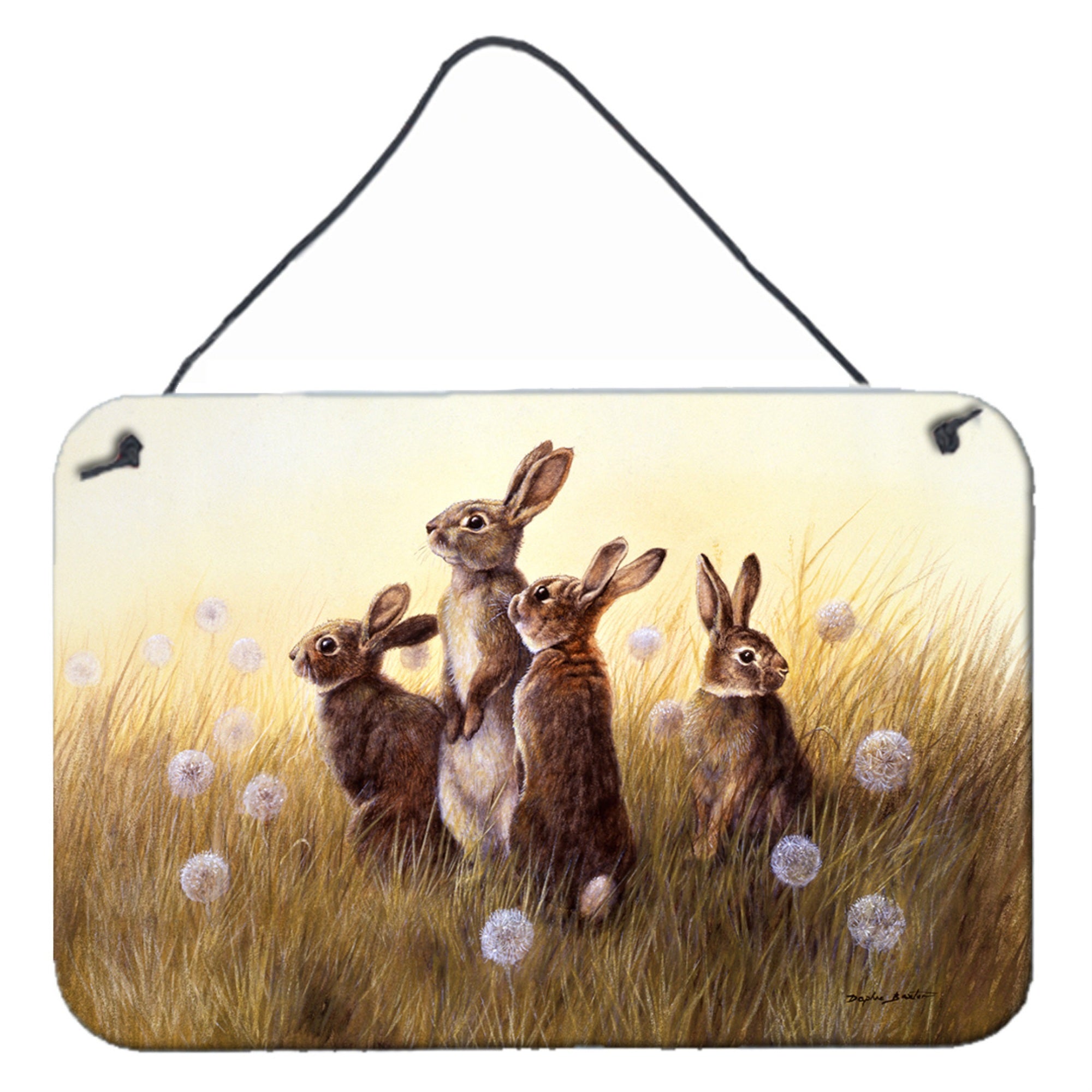'Caroline'S Treasures Rabbits In The Dandelions Wall Or Door Hanging Prints Bdba0144Ds812, 8Hx12W, Multicolor''