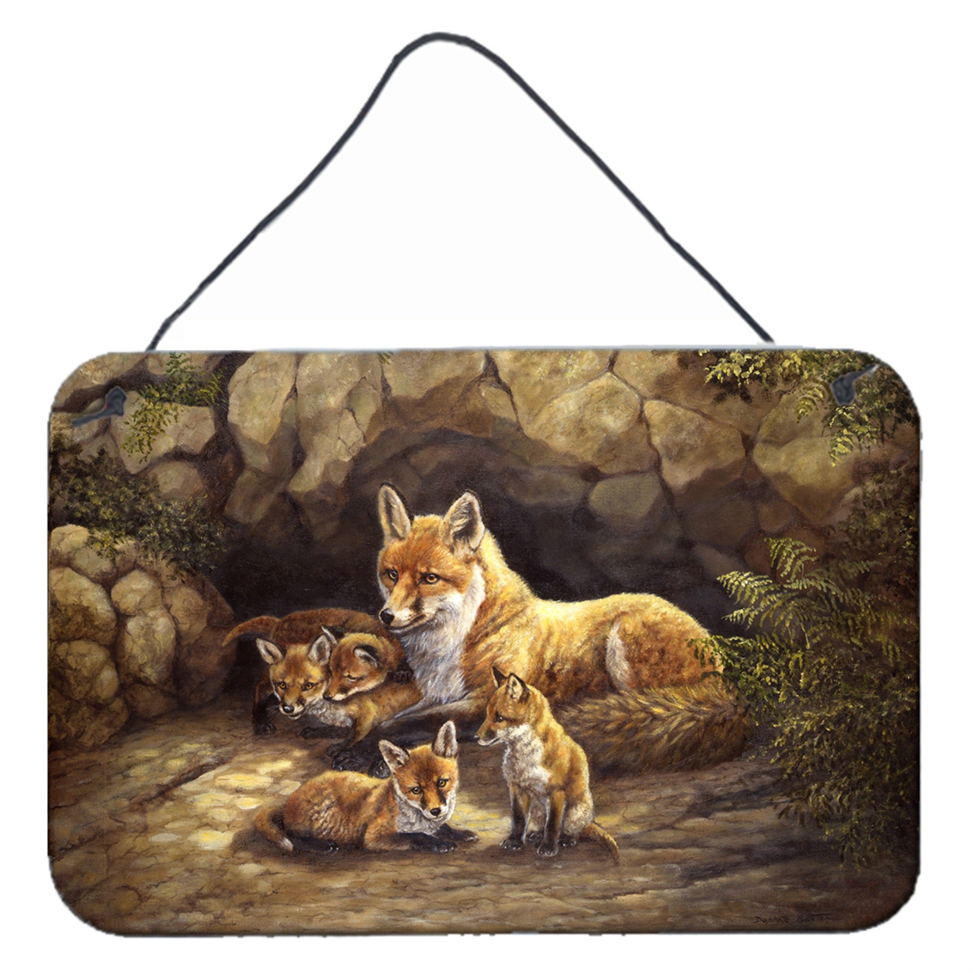 'Caroline'S Treasures Family Foxes By The Den Wall Or Door Hanging Prints Bdba0169Ds812, 8Hx12W, Multicolor''