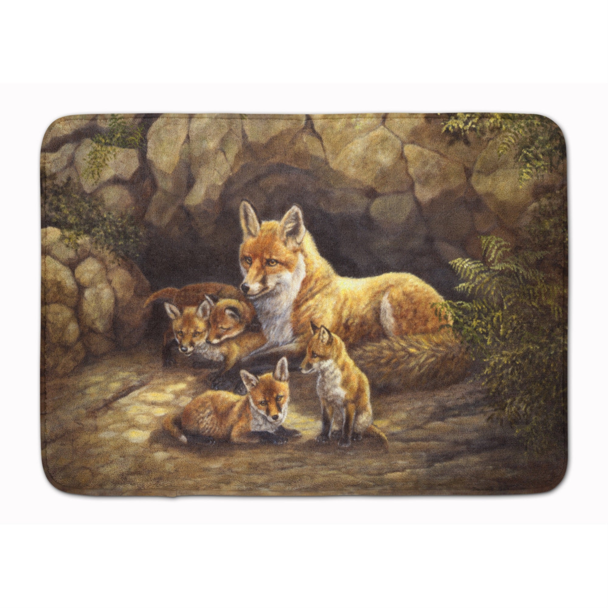 'Caroline'S Treasures Family Foxes By The Den Floor Mat, 19'''' X 27'''', Multicolor''