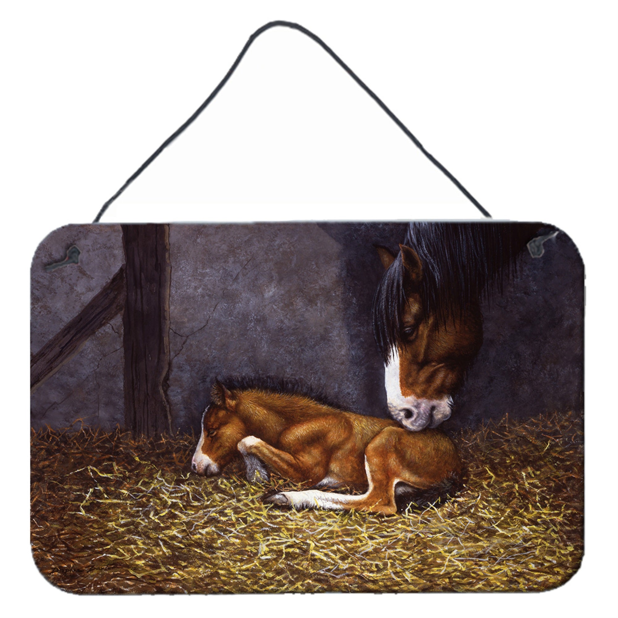 'Caroline'S Treasures Horse And Her Foal Wall Or Door Hanging Prints Bdba0207Ds812, 8Hx12W''
