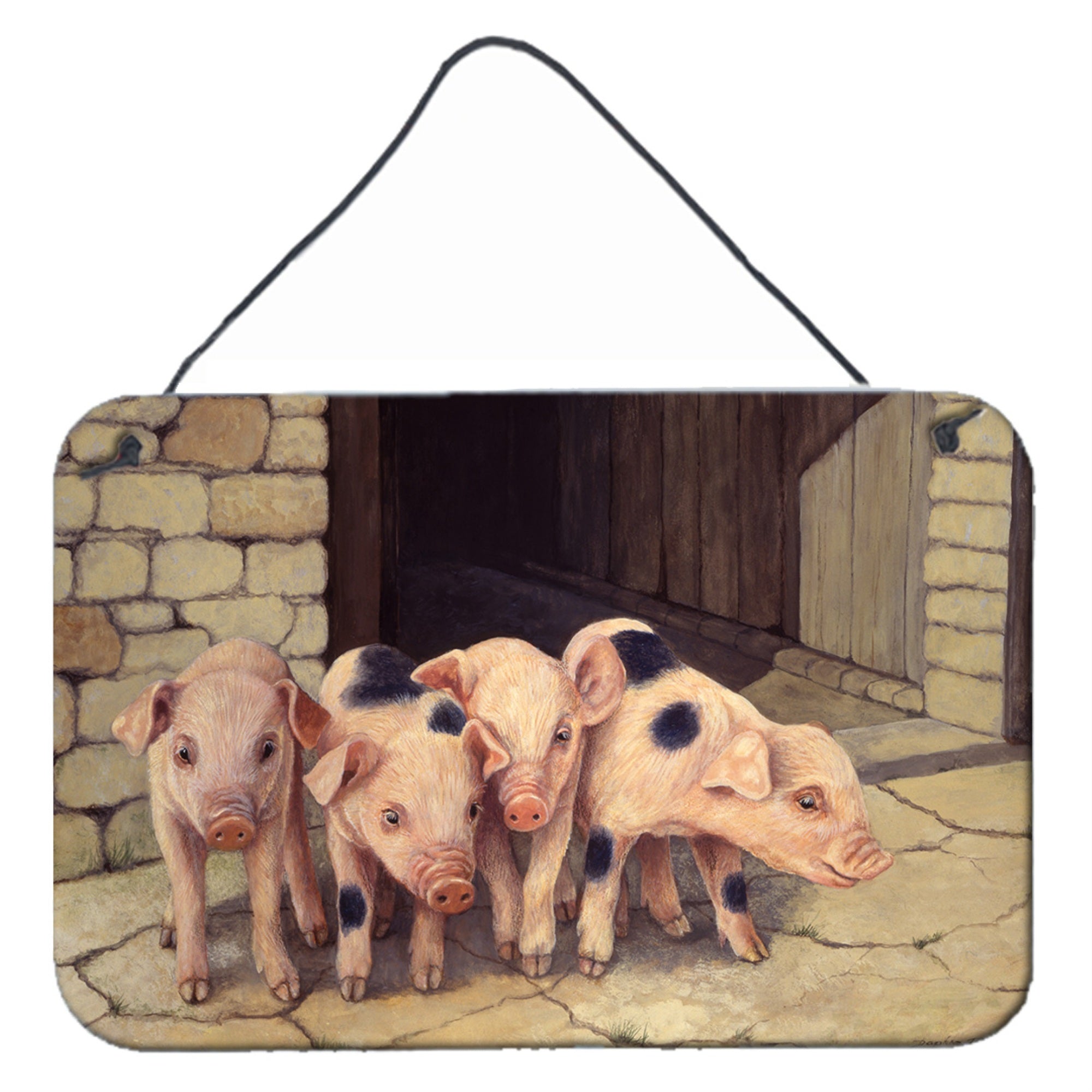 'Caroline'S Treasures Pigs Piglets By Daphne Baxter Wall Or Door Hanging Prints Bdba0225Ds812, 8Hx12W, Multicolor''