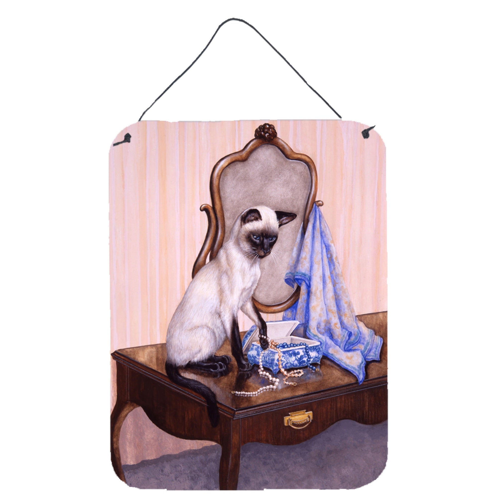 'Caroline'S Treasures On The Dresser Siamese Cat Wall Or Door Hanging Prints Bdba0242Ds1216, 16Hx12W, Multicolor''