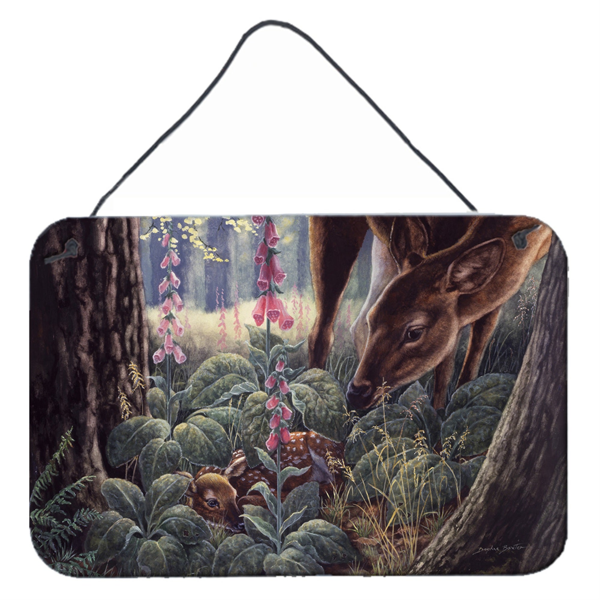 'Caroline'S Treasures Doe And Fawn Deer Wall Or Door Hanging Prints Bdba0259Ds812, 8Hx12W''