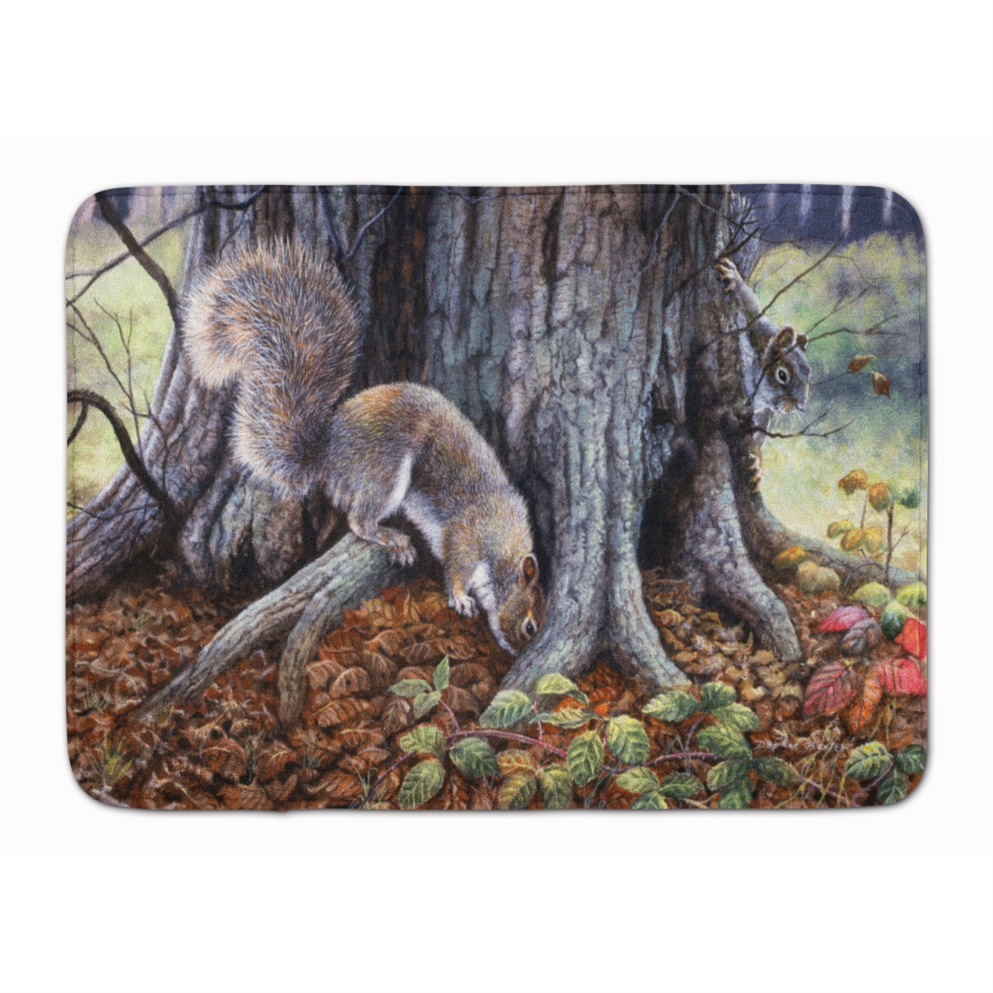 'Caroline'S Treasures Grey Squirrels Around The Tree Floor Mat, 19'''' X 27'''', Multicolor''