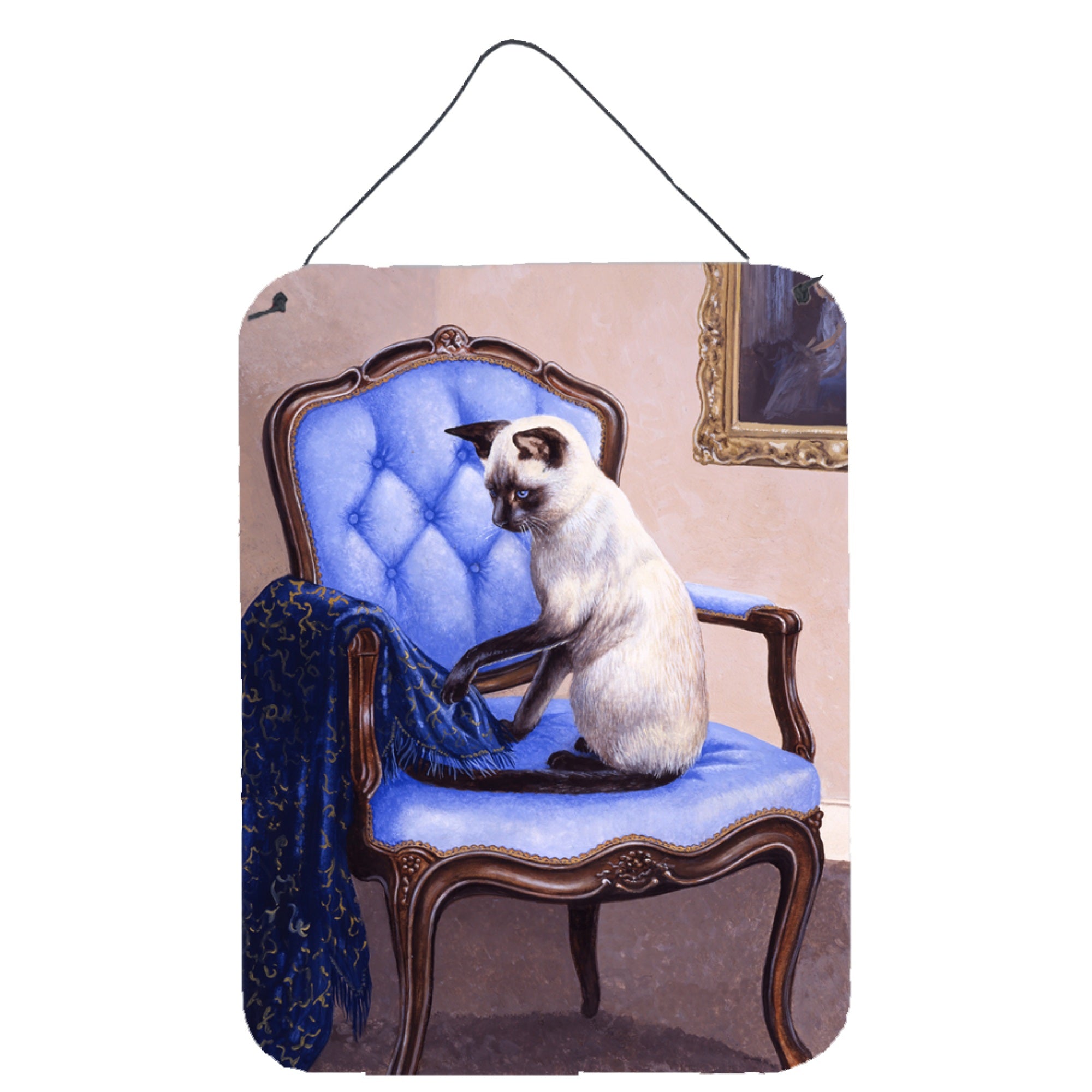 'Caroline'S Treasures On The Chair Siamese Cat Wall Or Door Hanging Prints Bdba0273Ds1216, 16Hx12W, Multicolor''