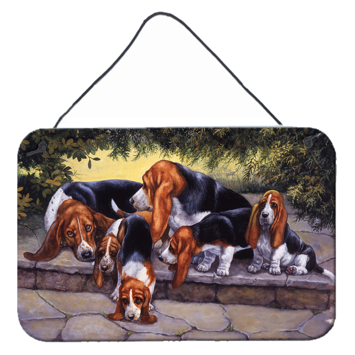 'Caroline'S Treasures Basset Hound Puppies, Momma And Daddy Wall Or Door Hanging Prints Bdba0276Ds812, 8Hx12W''