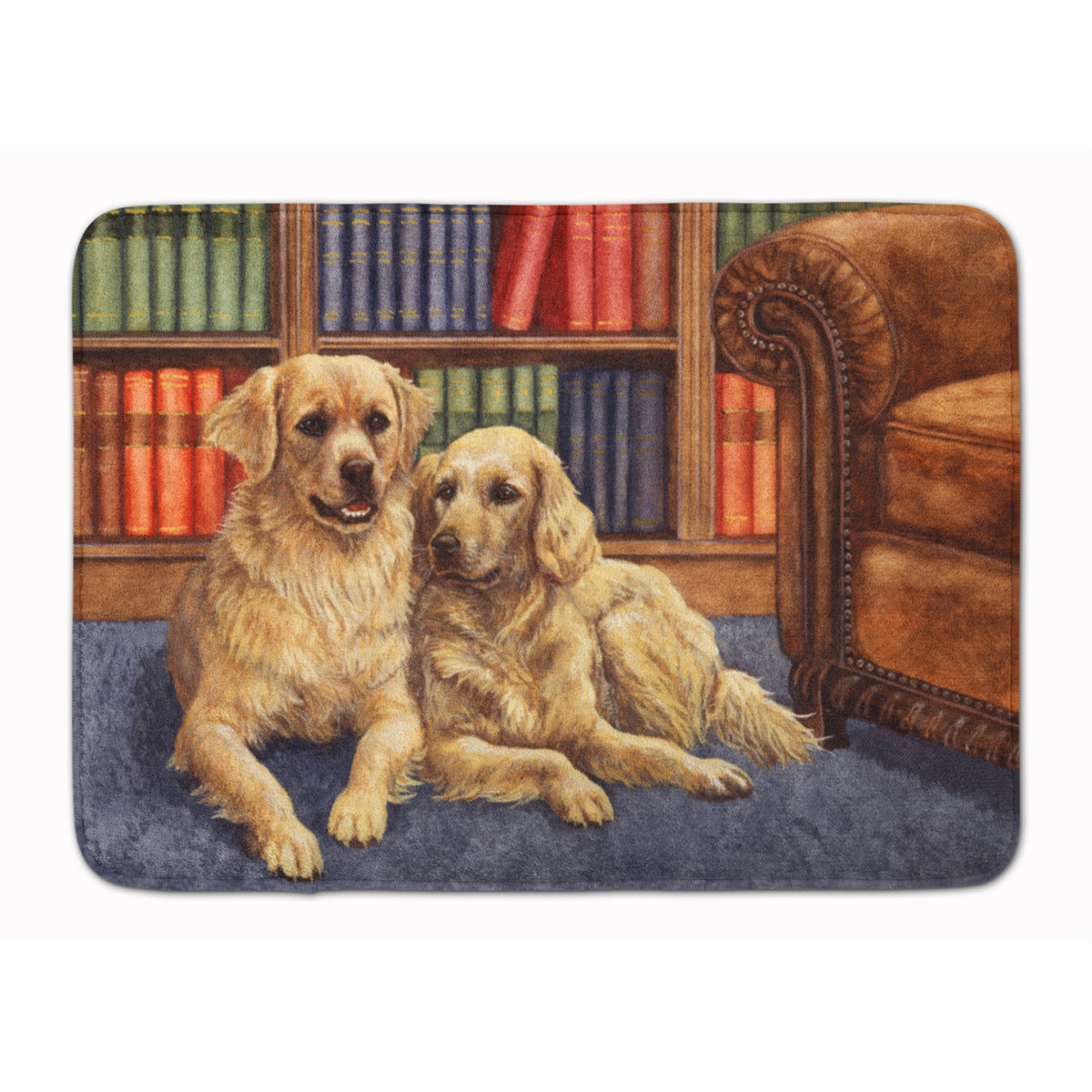 'Caroline'S Treasures Golden Retrievers In The Library Floor Mat, 19'''' X 27'''', Multicolor''
