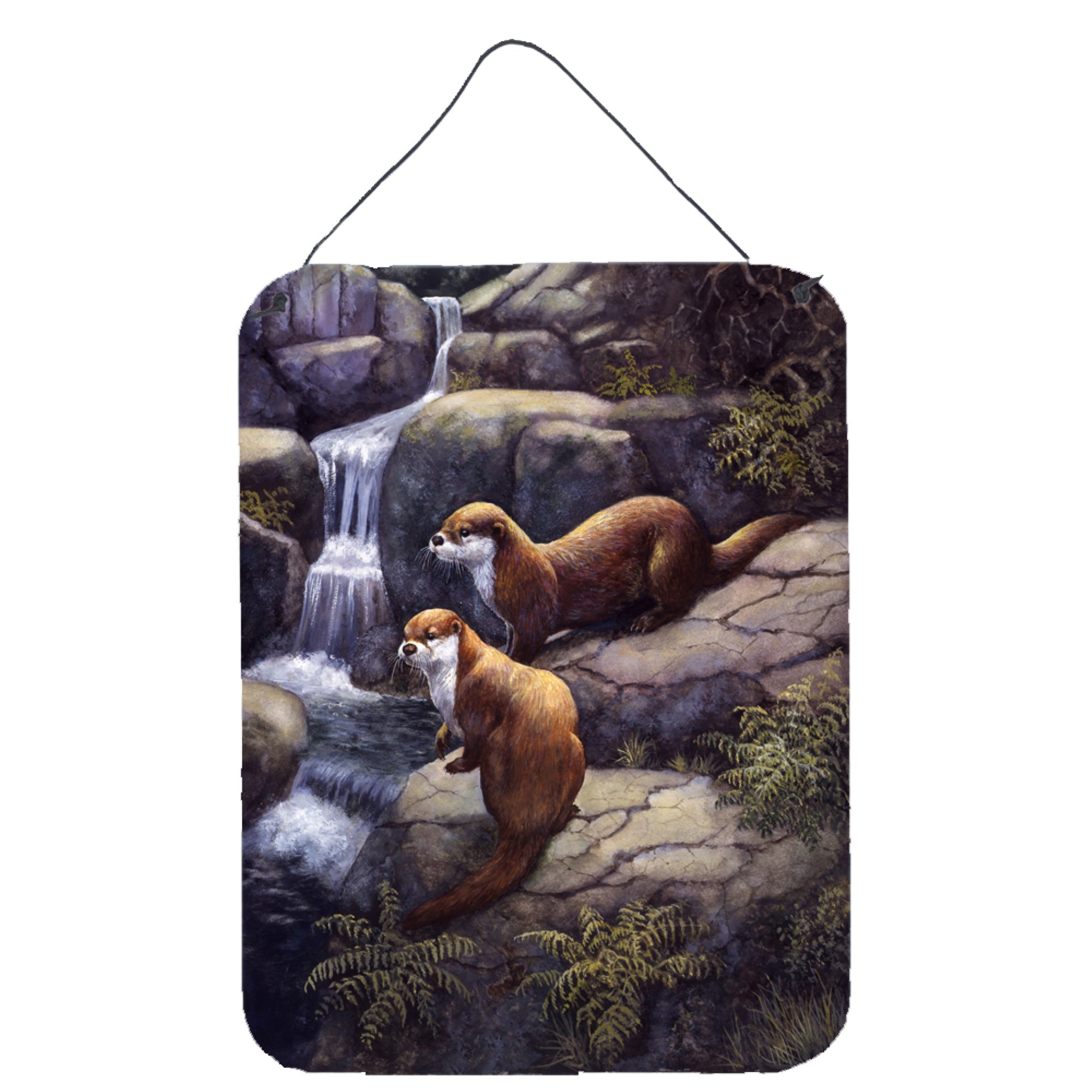 'Caroline'S Treasures Otters By The Waterfall By Daphne Baxter Wall Or Door Hanging Prints Bdba0293Ds1216, 16''''H X 12''''W, M
