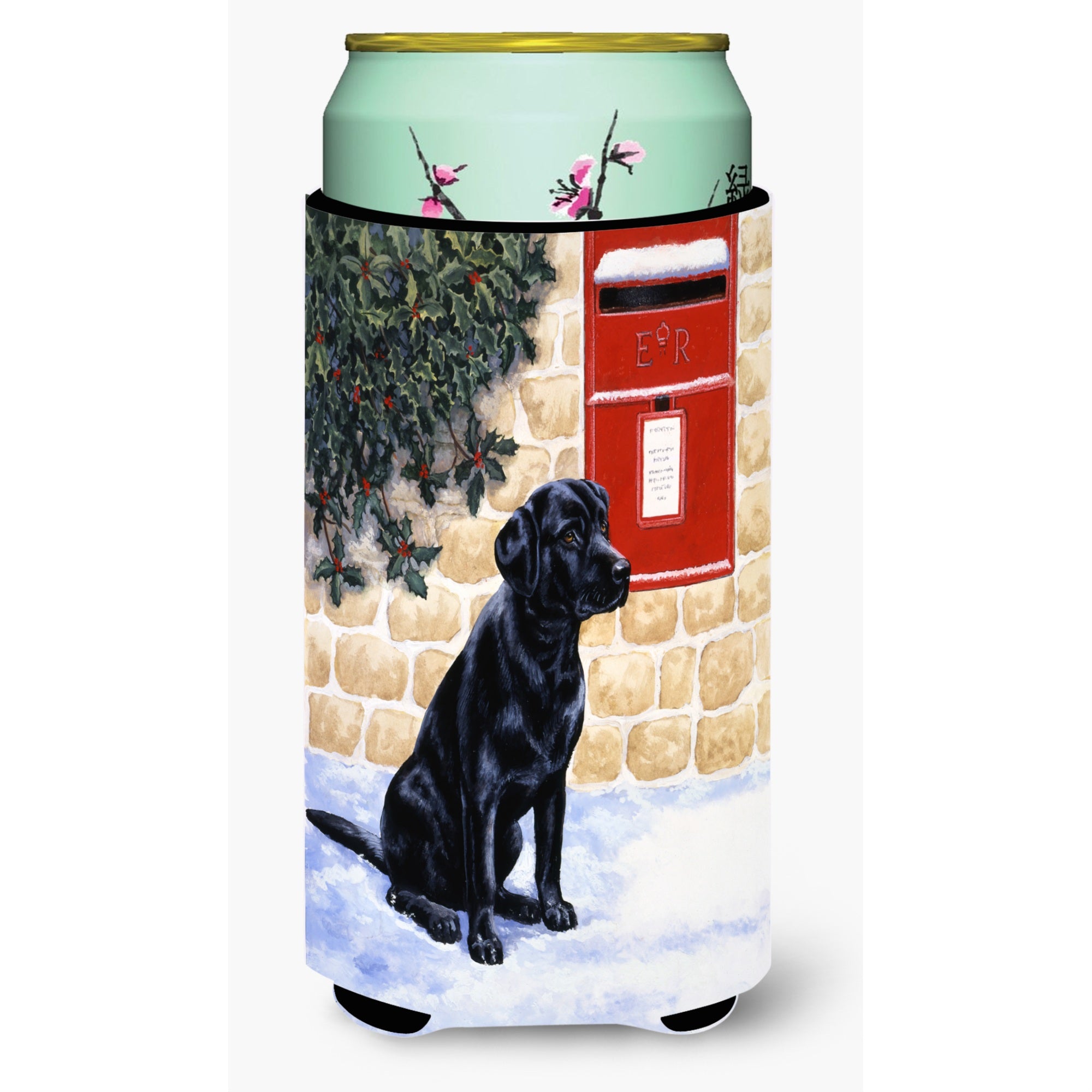 'Caroline'S Treasures Black Labrador By The Mail Box Tall Boy Koozie Hugger, Multicolor''
