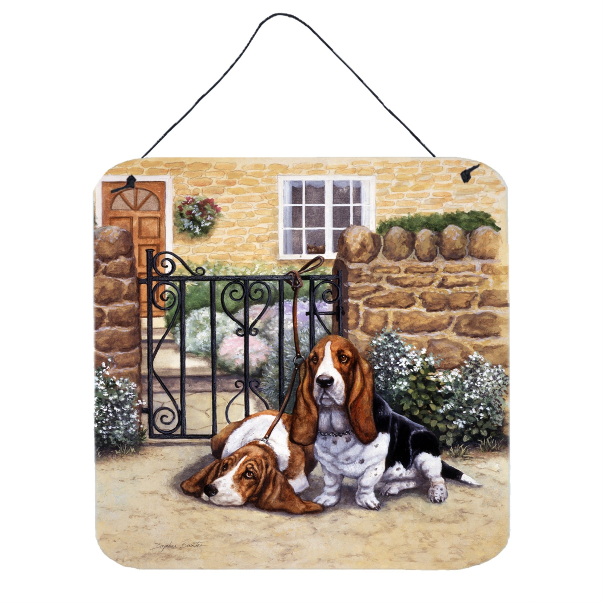 'Caroline'S Treasures Basset Hound At The Gate Wall Or Door Hanging Prints Bdba0312Ds66, 6Hx6W, Multicolor''
