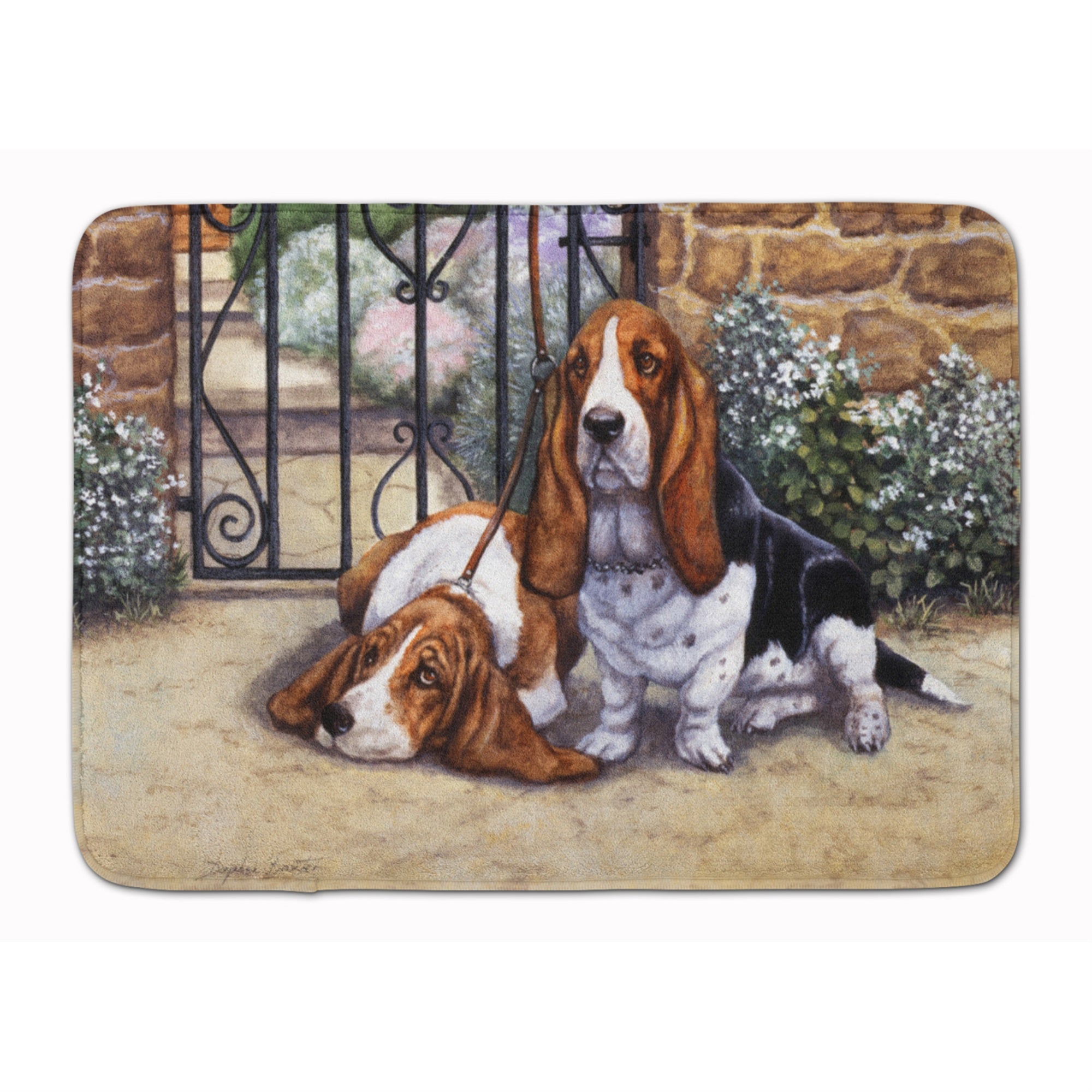 'Caroline'S Treasures Basset Hound At The Gate Floor Mat, 19'''' X 27'''', Multicolor''