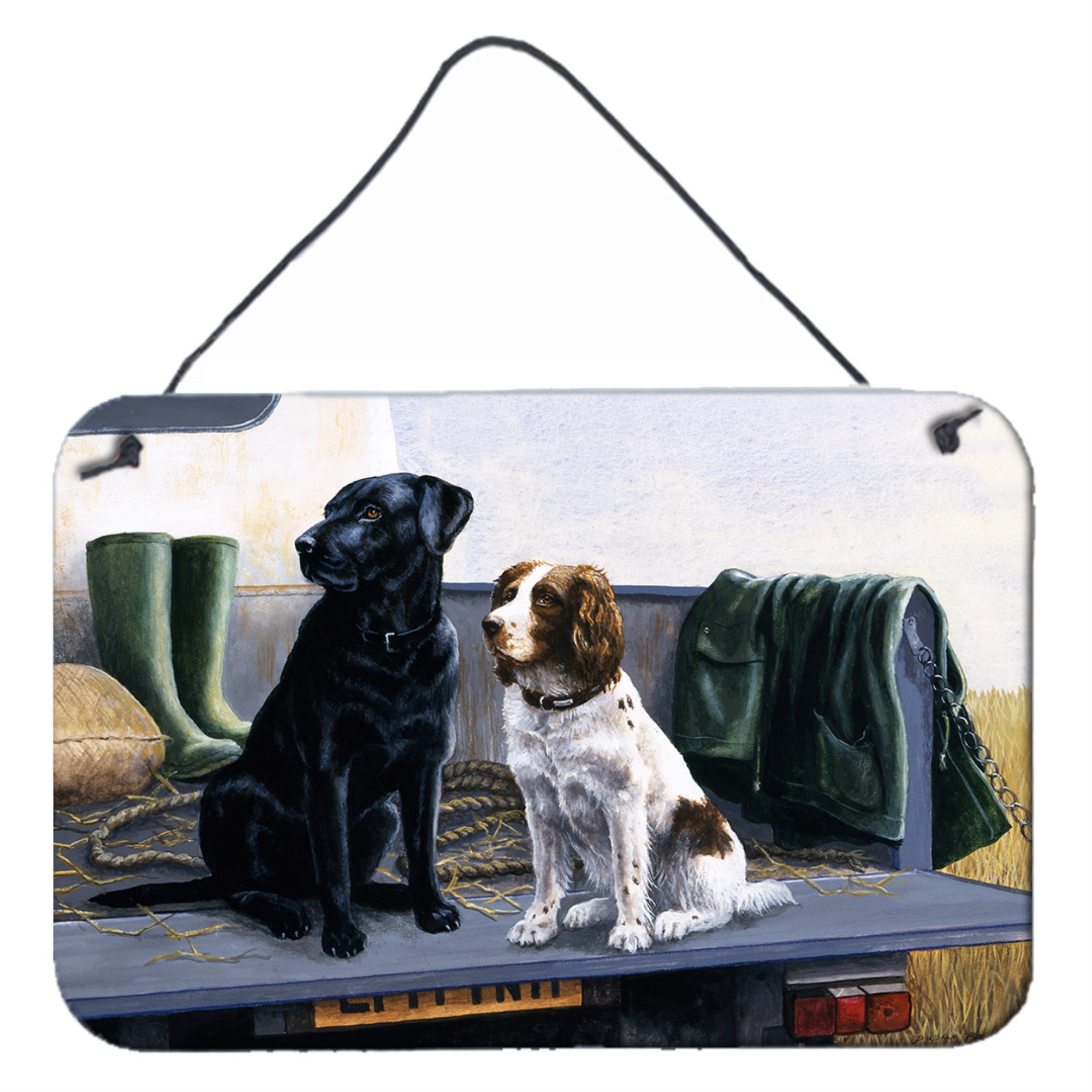 'Caroline'S Treasures On The Tailgate Labrador And Springer Spaniel Wall Or Door Hanging Prints Bdba0341Ds812, 8Hx12W, Multicol