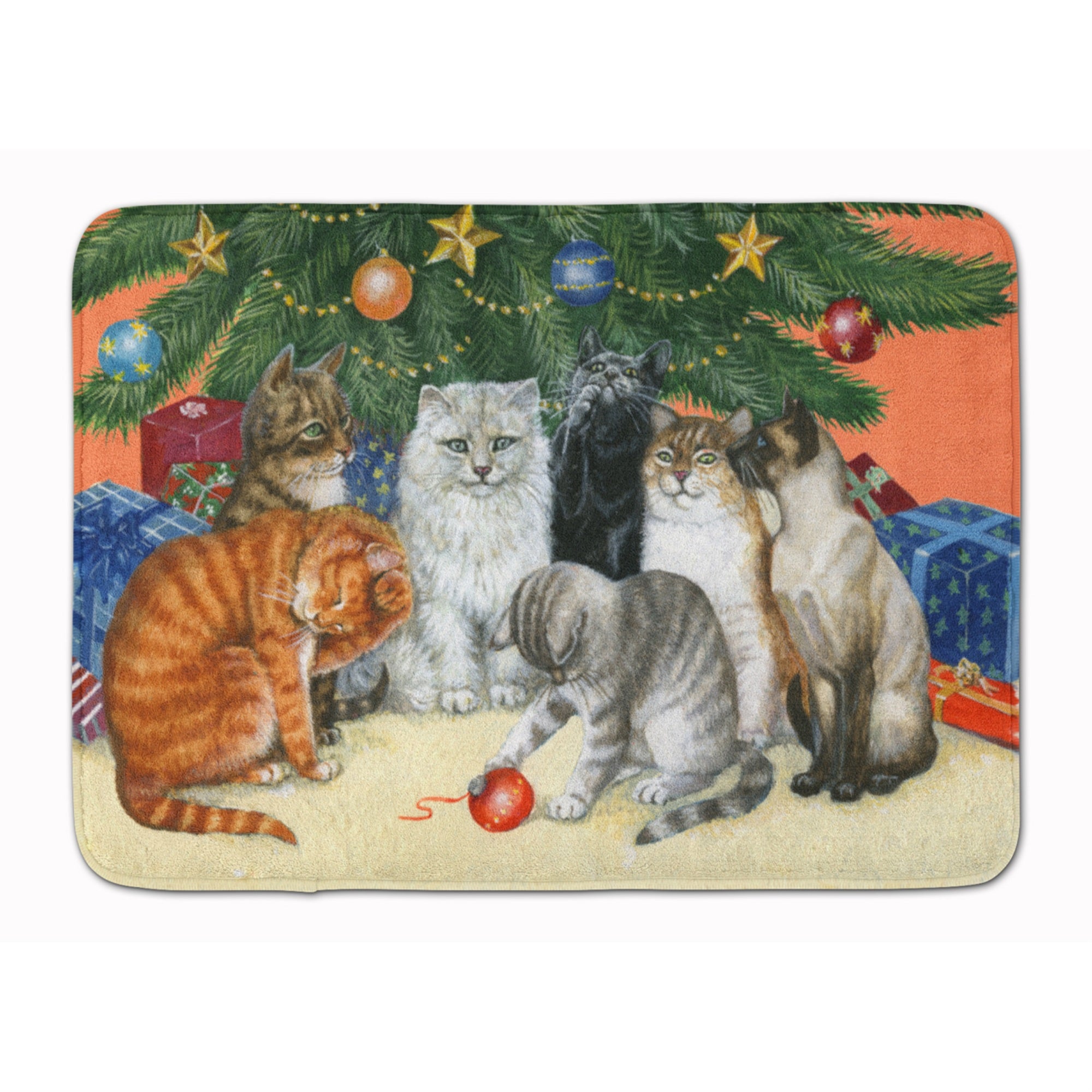 'Caroline'S Treasures Cats Under The Christmas Tree Floor Mat, 19'''' X 27'''', Multicolor''