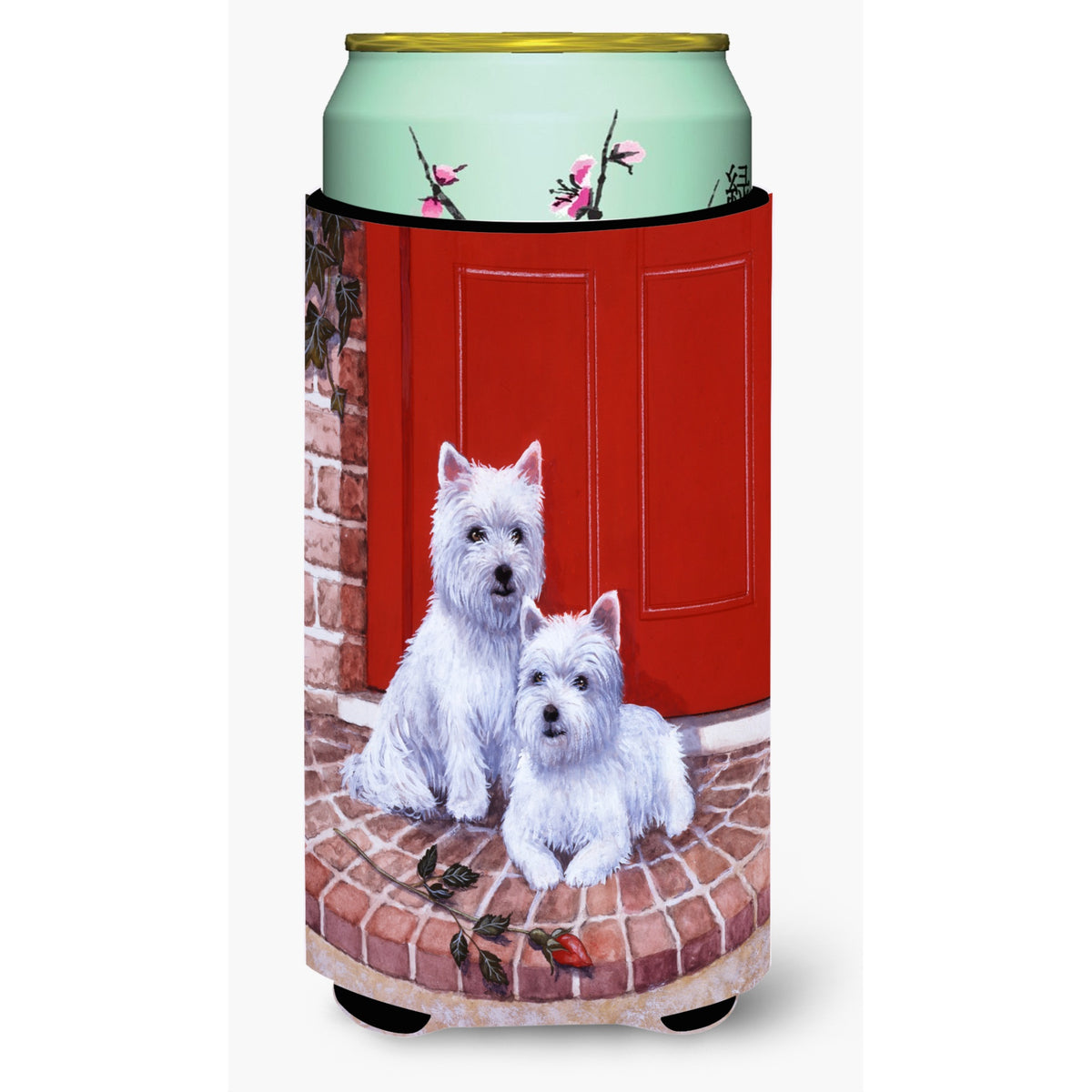 'Caroline'S Treasures Red Door Westies Tall Boy Koozie Hugger, Multicolor''