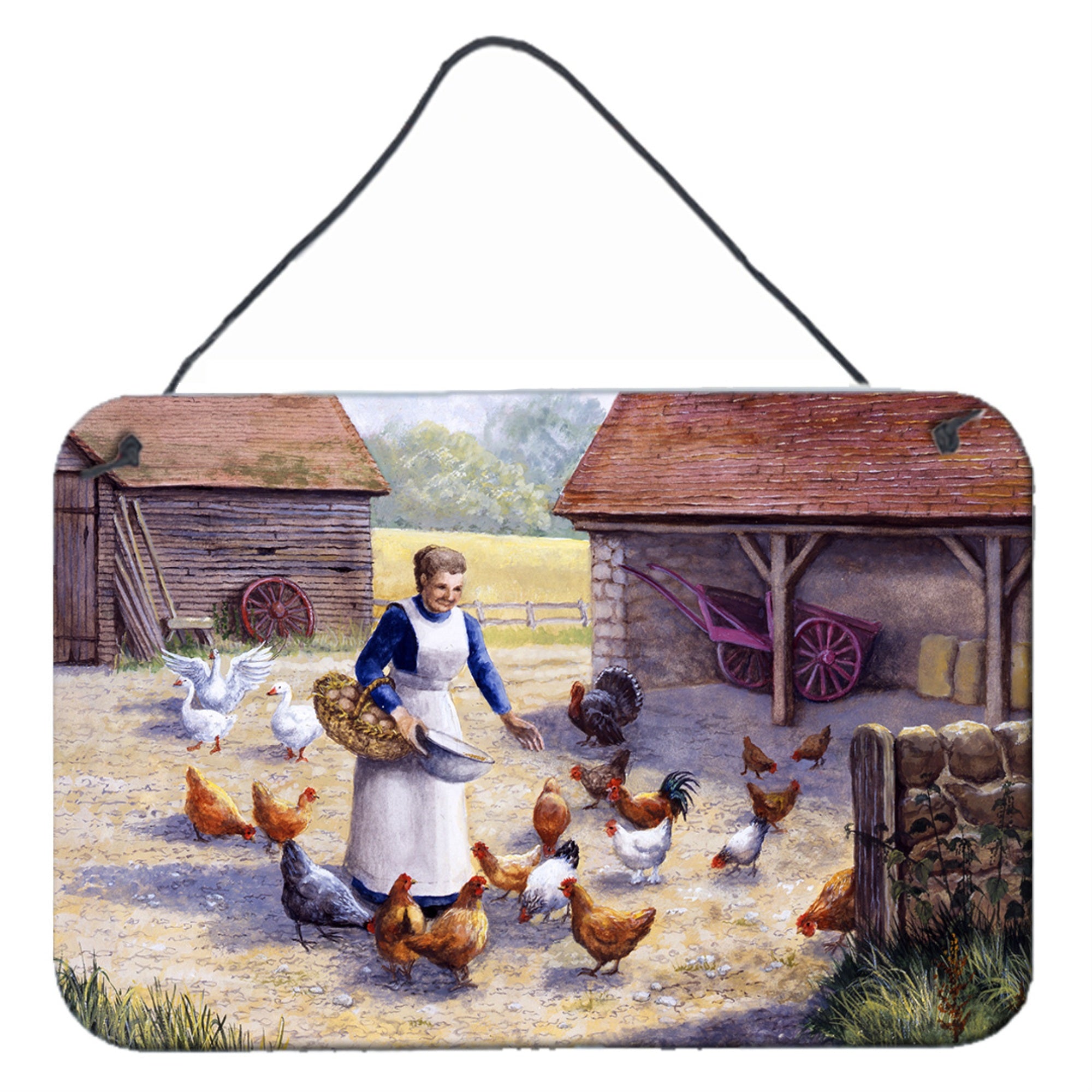 'Caroline'S Treasures Chicken Hen Feeding Time Wall Or Door Hanging Prints Bdba0352Ds812, 8Hx12W''