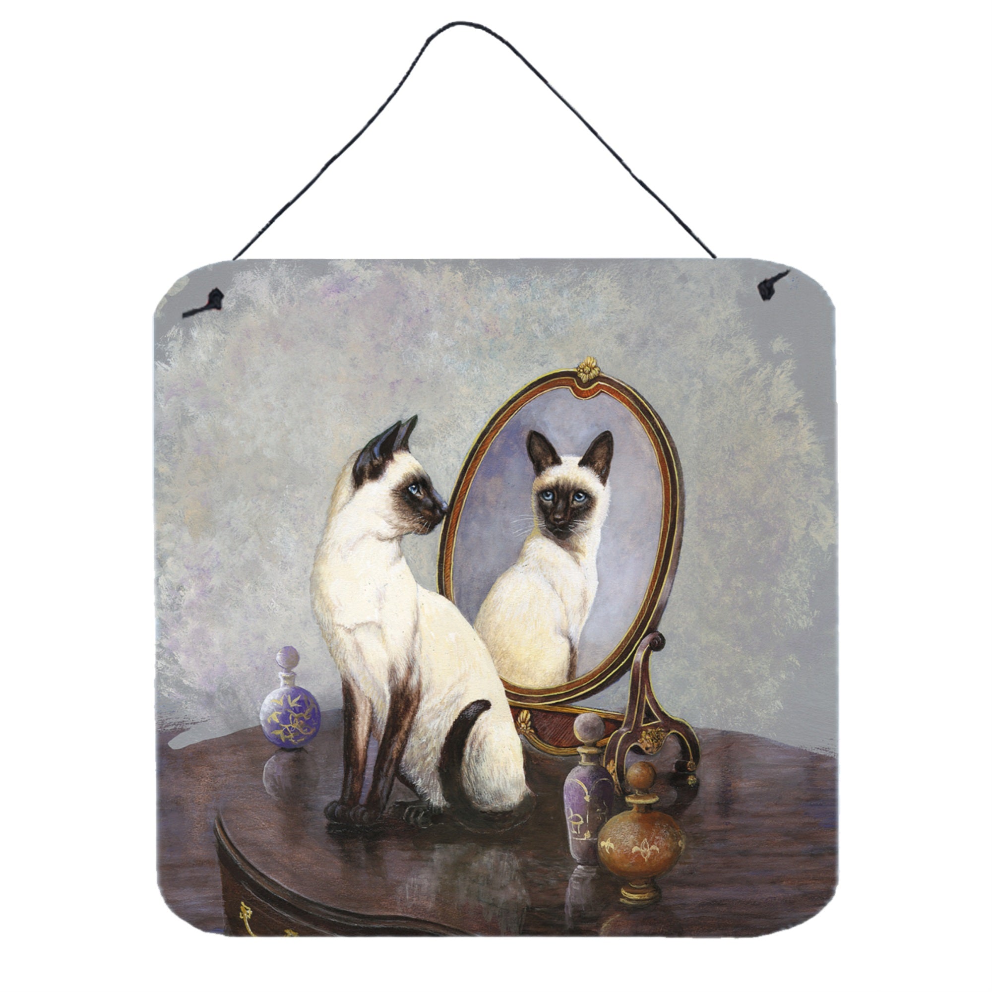 'Caroline'S Treasures Siamese Reflection By Daphne Baxter Wall Or Door Hanging Prints Bdba0360Ds66, 6Hx6W, Multicolor''