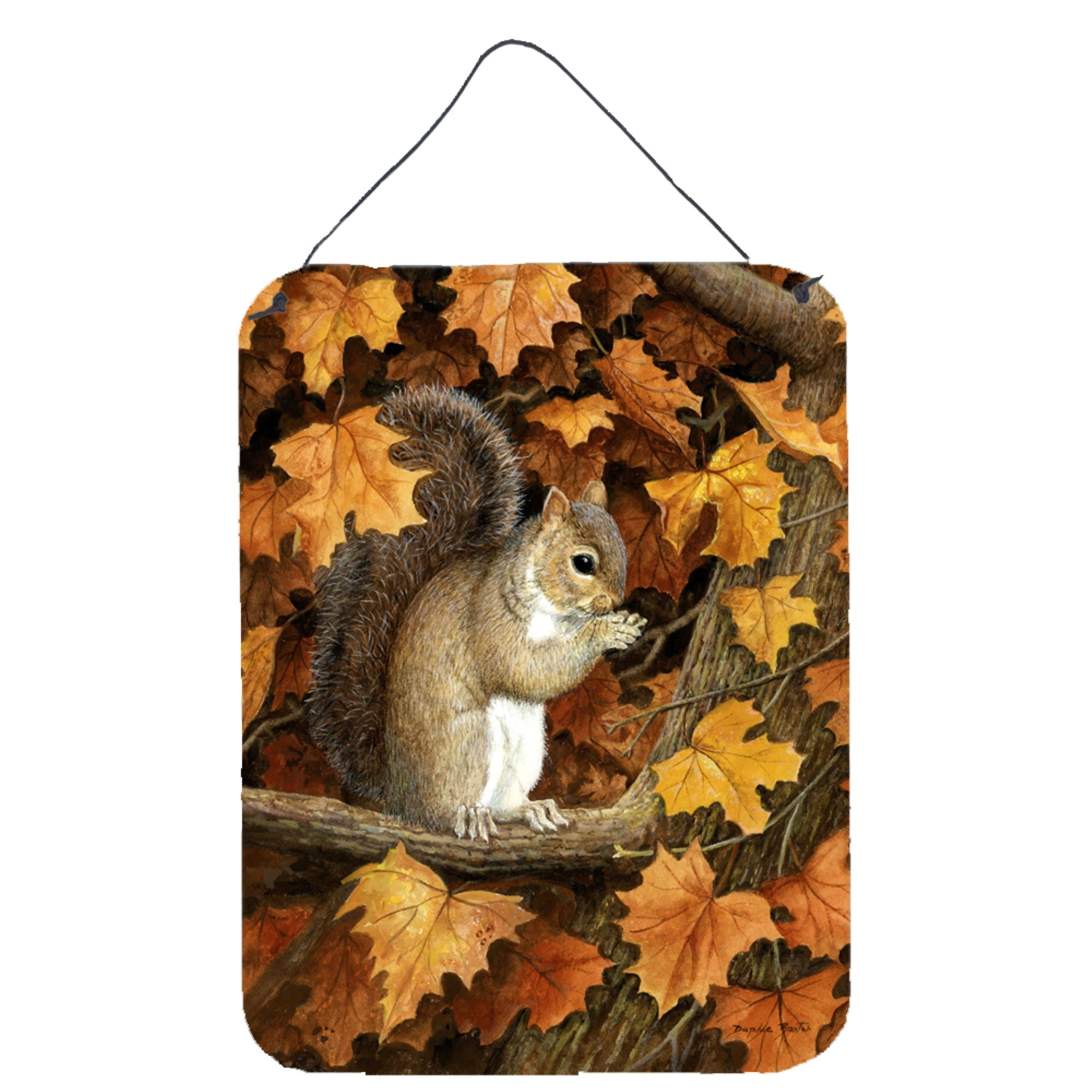 'Caroline'S Treasures Autumn Grey Squirrel By Daphne Baxter Wall Or Door Hanging Prints Bdba0388Ds1216, 16''''H X 12''''W, Mult