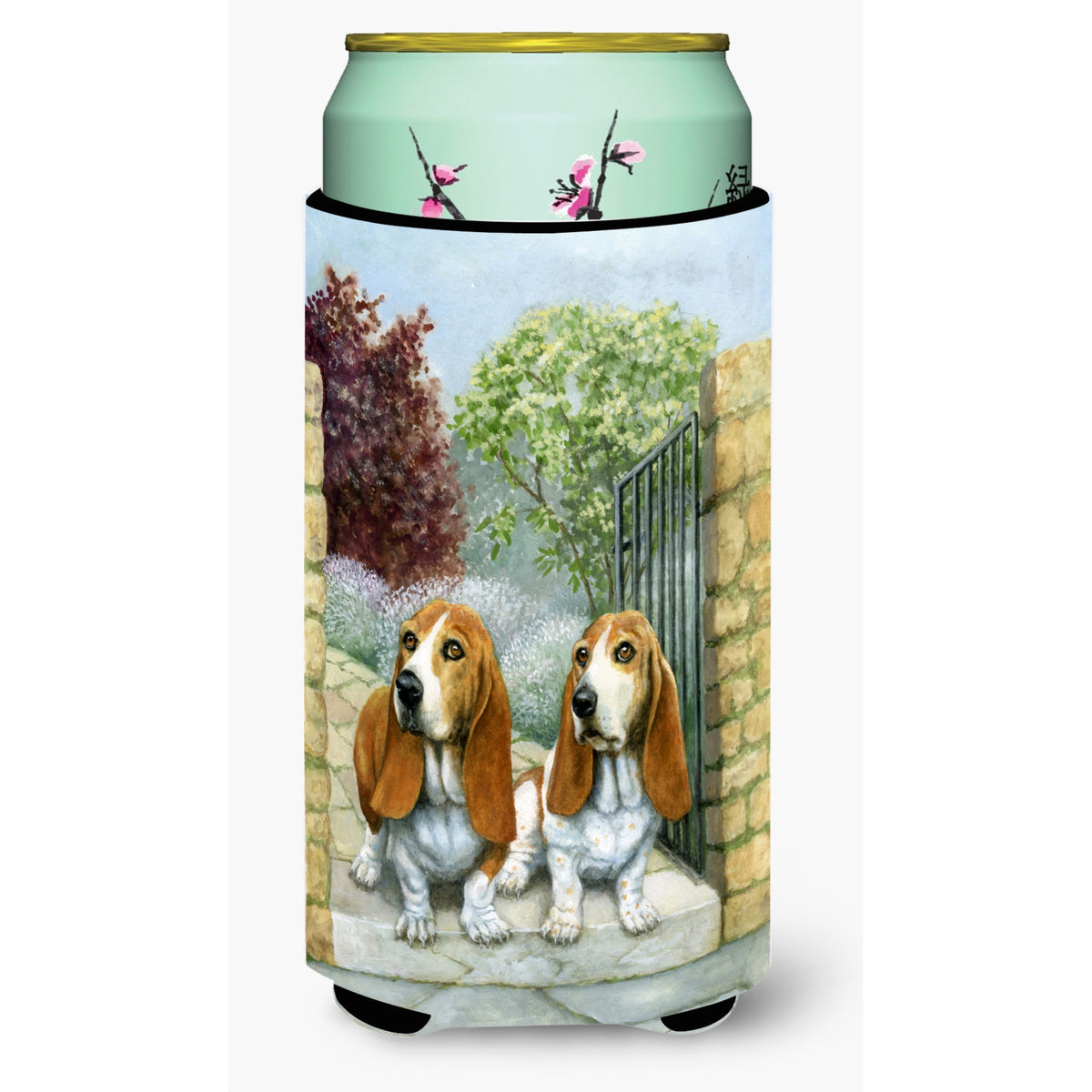 'Caroline'S Treasures Basset Hounds In The Gate Tall Boy Koozie Hugger, Multicolor''