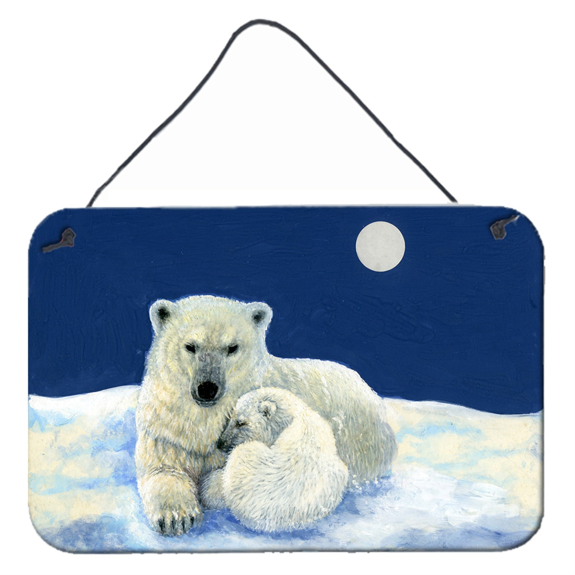 'Caroline'S Treasures Polar Bears Moonlight Snuggle Wall Or Door Hanging Prints Bdba0429Ds812, 8Hx12W''