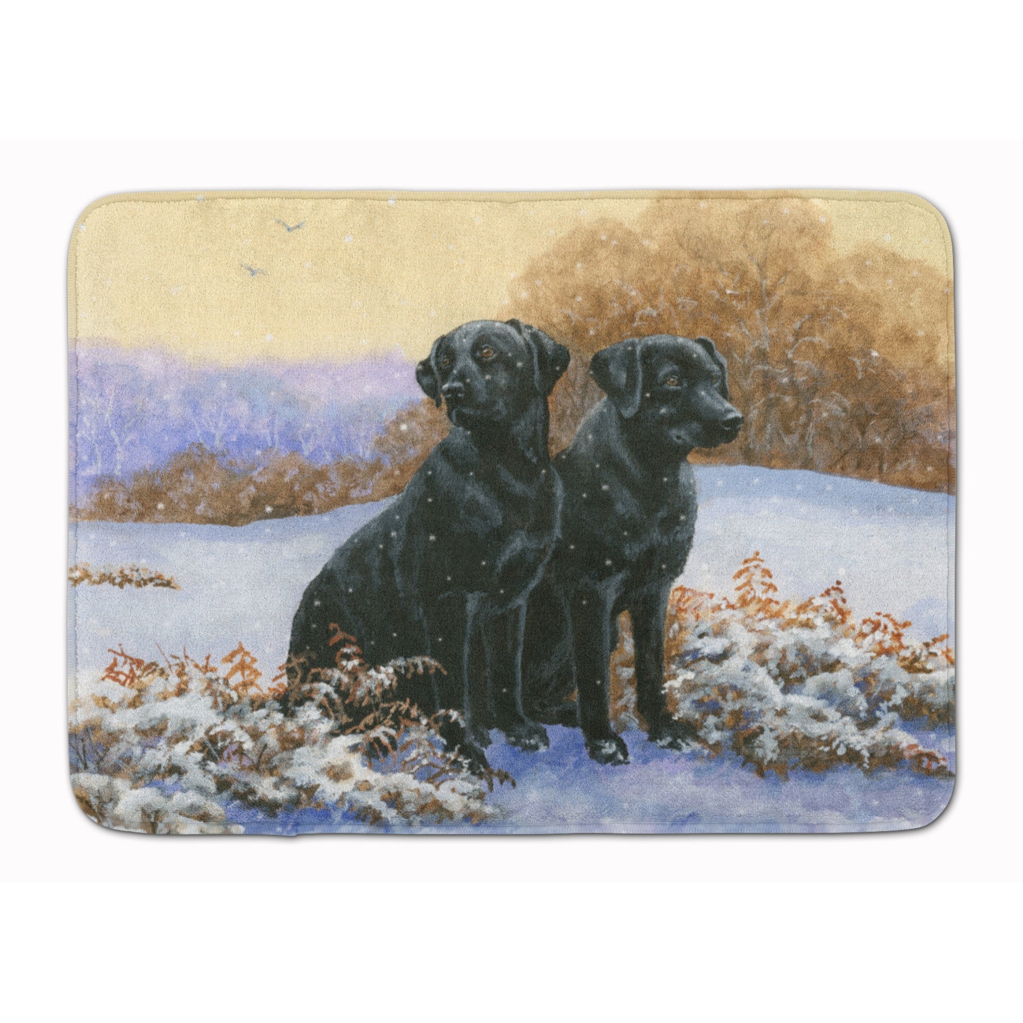 'Caroline'S Treasures Black Labradors In The Snow Floor Mat, 19'''' X 27'''', Multicolor''
