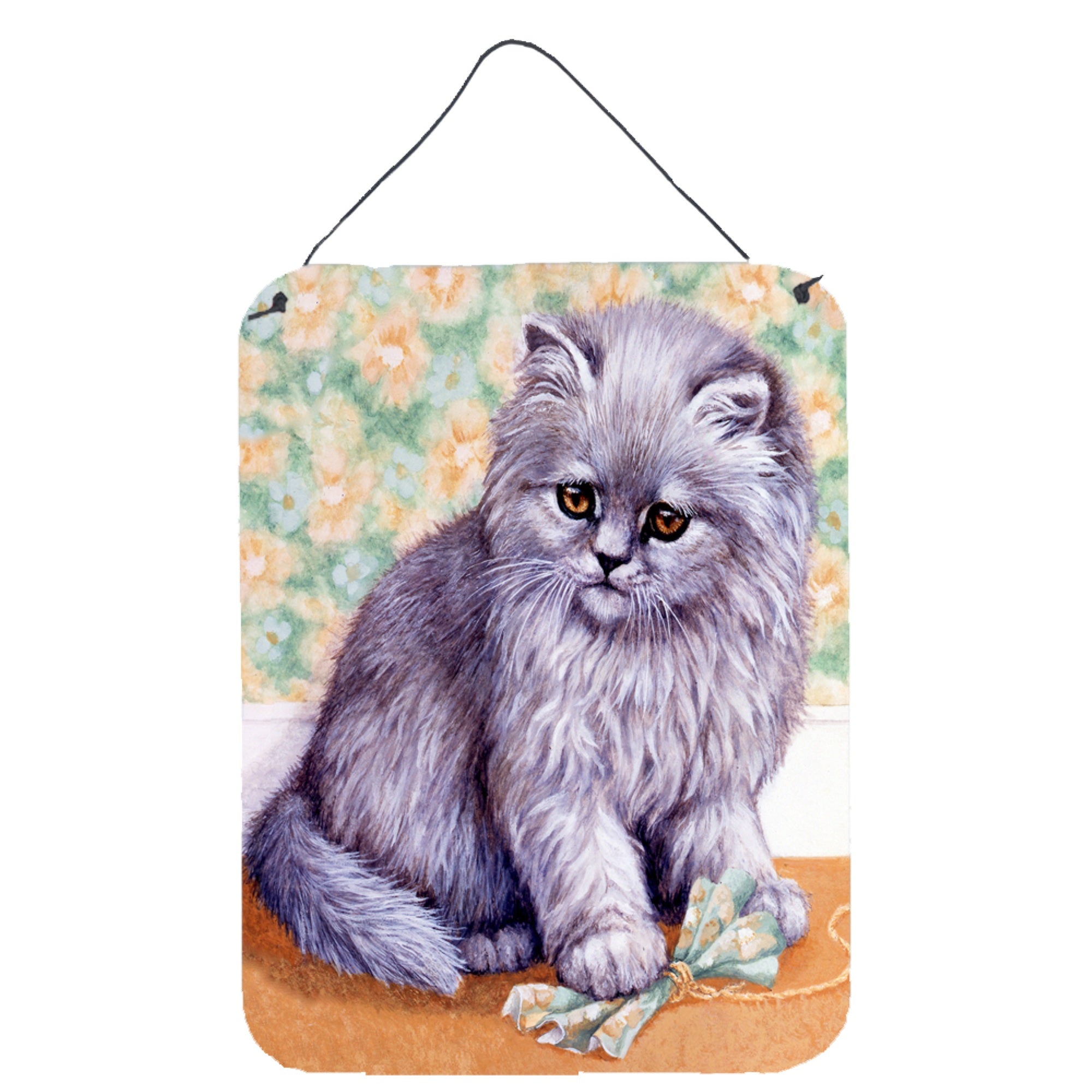 'Caroline'S Treasures Grey Cat By Daphne Baxter Wall Or Door Hanging Prints Bdba254Ads1216, 16Hx12W, Multicolor''
