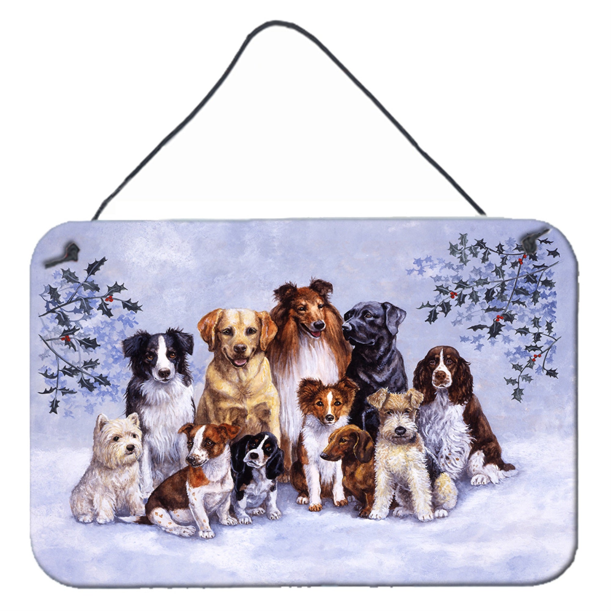 'Caroline'S Treasures Winter Dogs Wall Or Door Hanging Prints Bdba316Ads812, 8''''H X 12''''W''