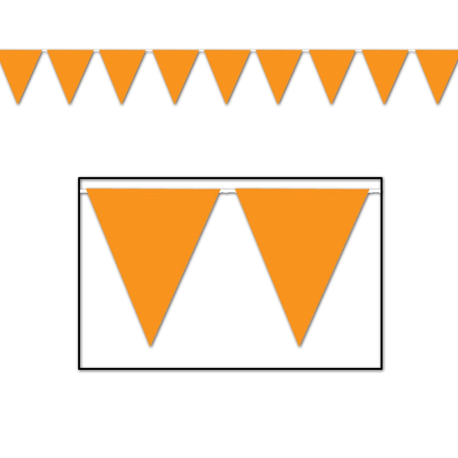 Orange Pennant Banner (Pack Of 12)