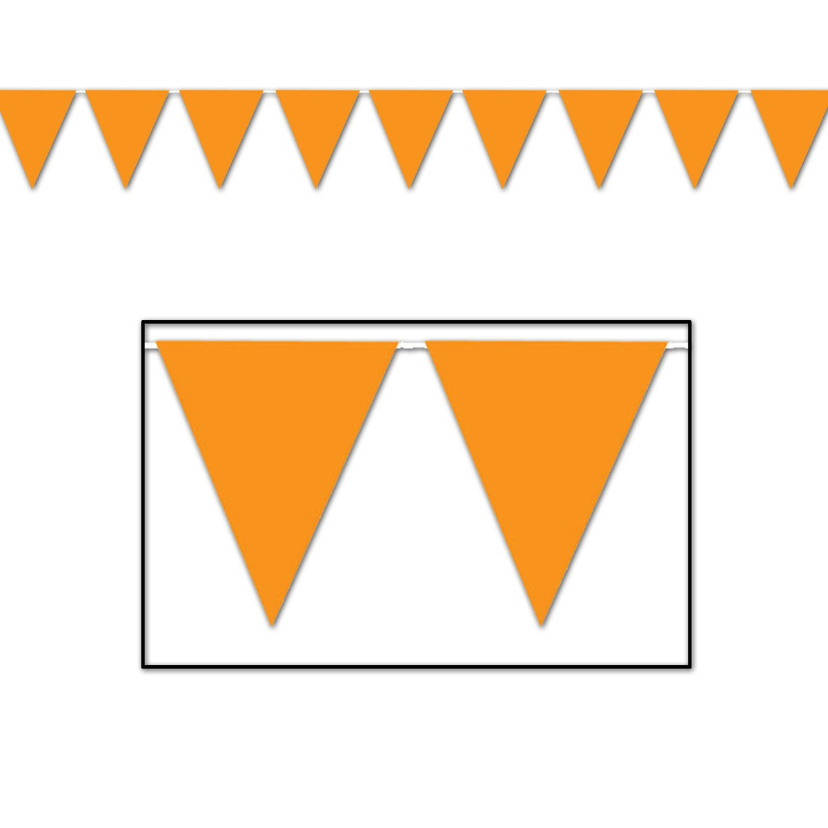 Orange Pennant Banner (Pack Of 12)