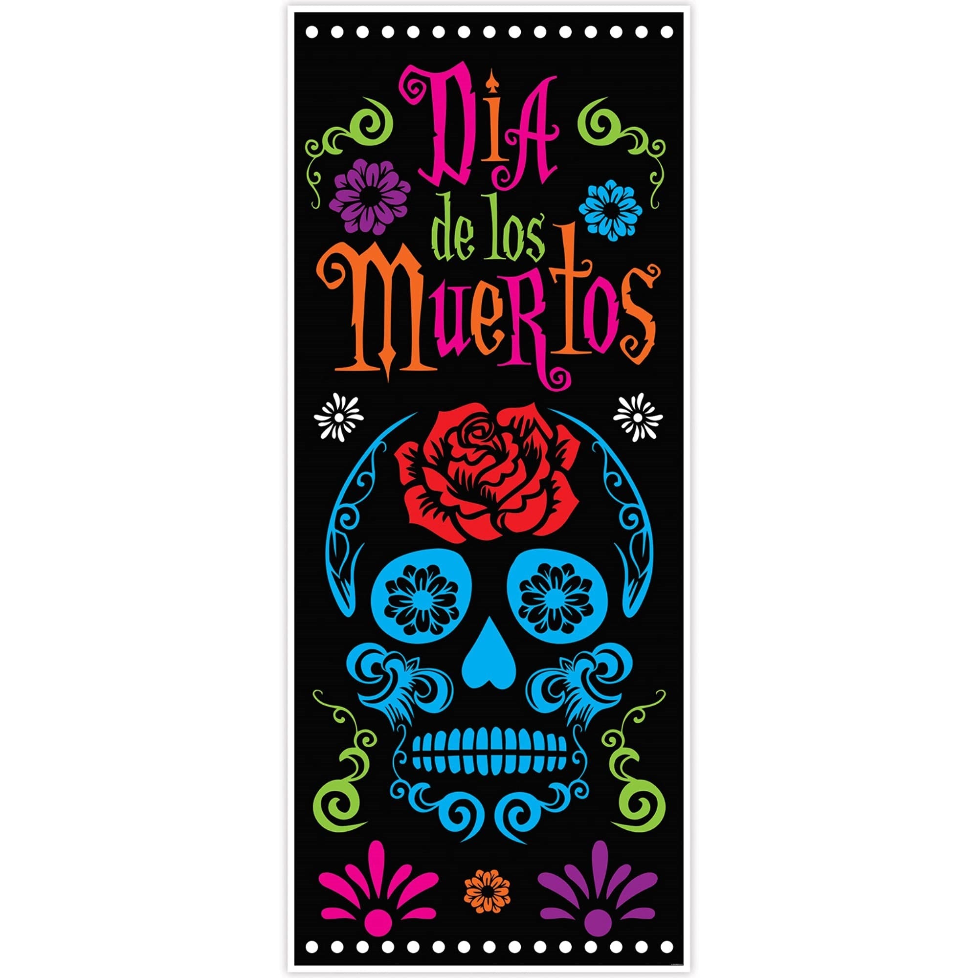 Day Of The Dead Plastic Door Cover- 1 Pc.