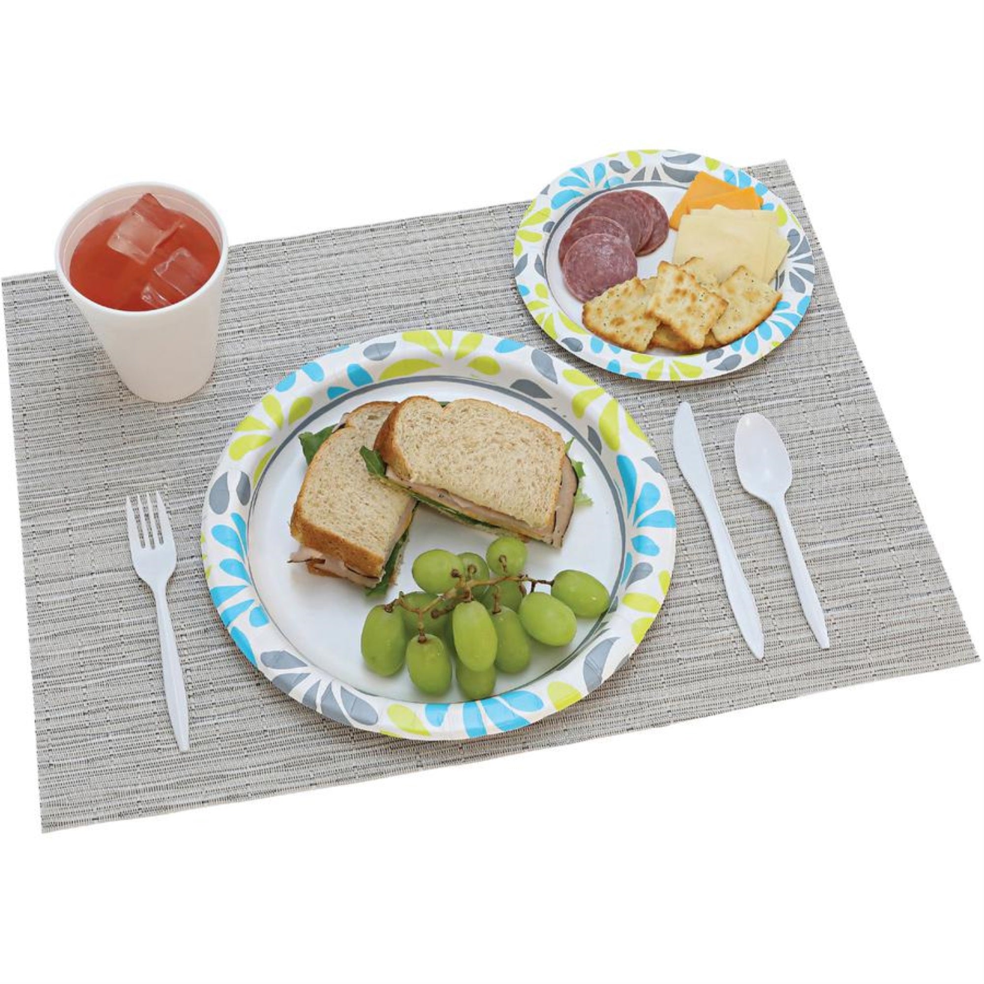 Genuine Joe Printed Paper Plates - Disposable - Assorted - 125 / Pack