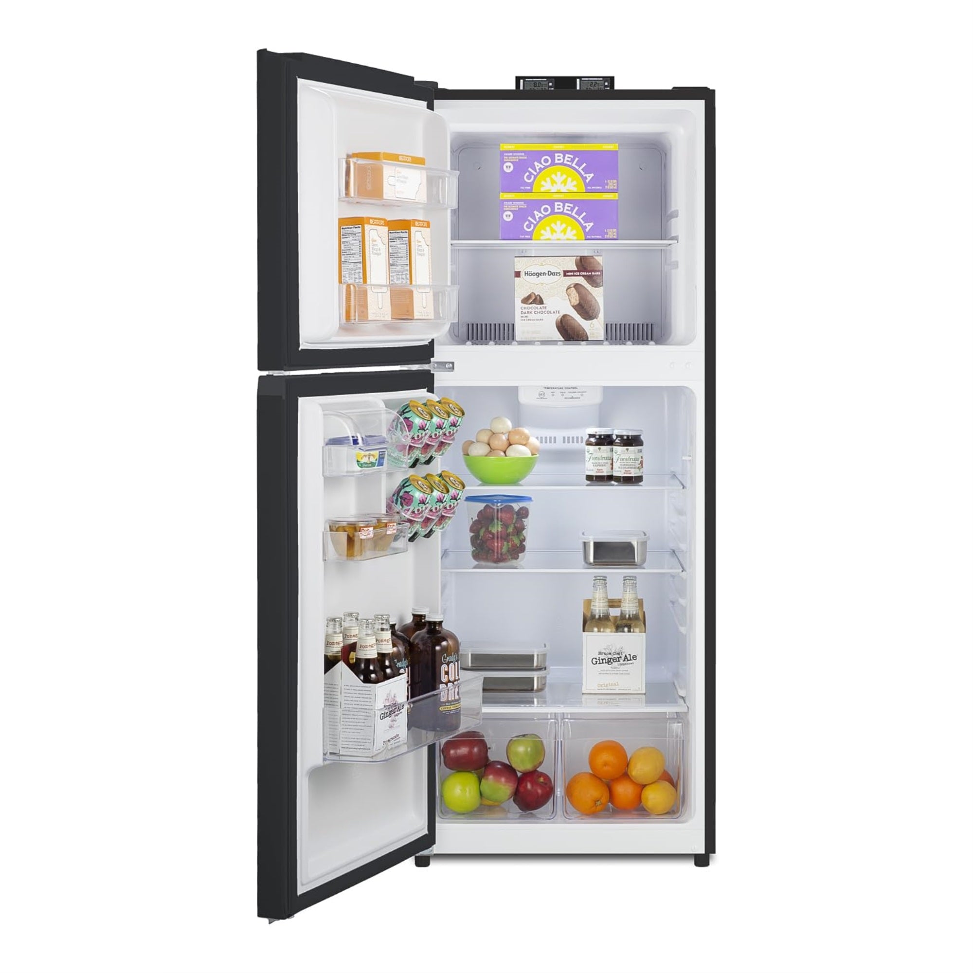 Summit Bkrf1087B 24'' Wide Break Room Refrigerator-Freezer (Right Hand Door, Black)
