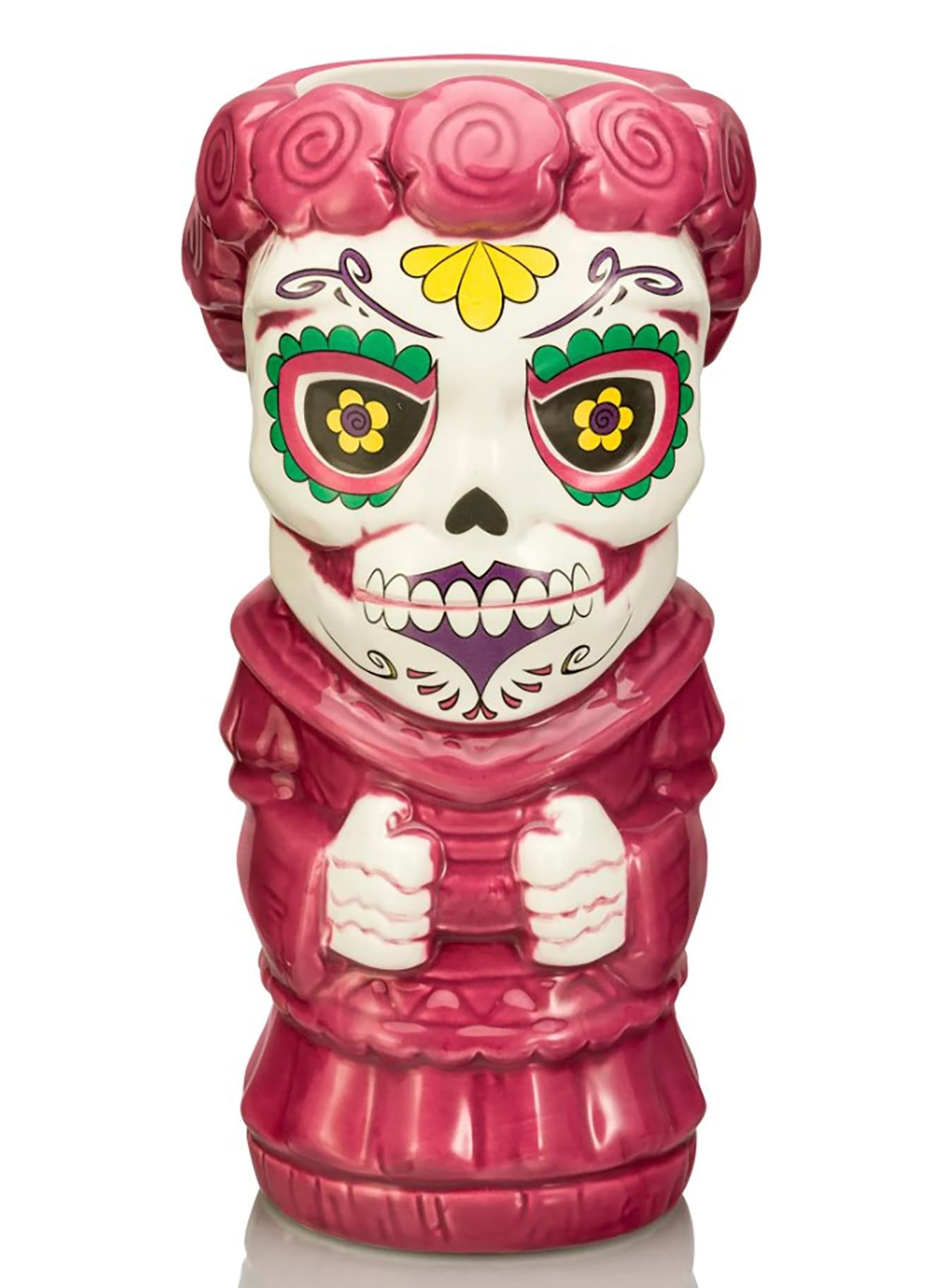 geeki Tiki Day Of The Dead Sugar Skull Woman 16 Ounce ceramic Mug