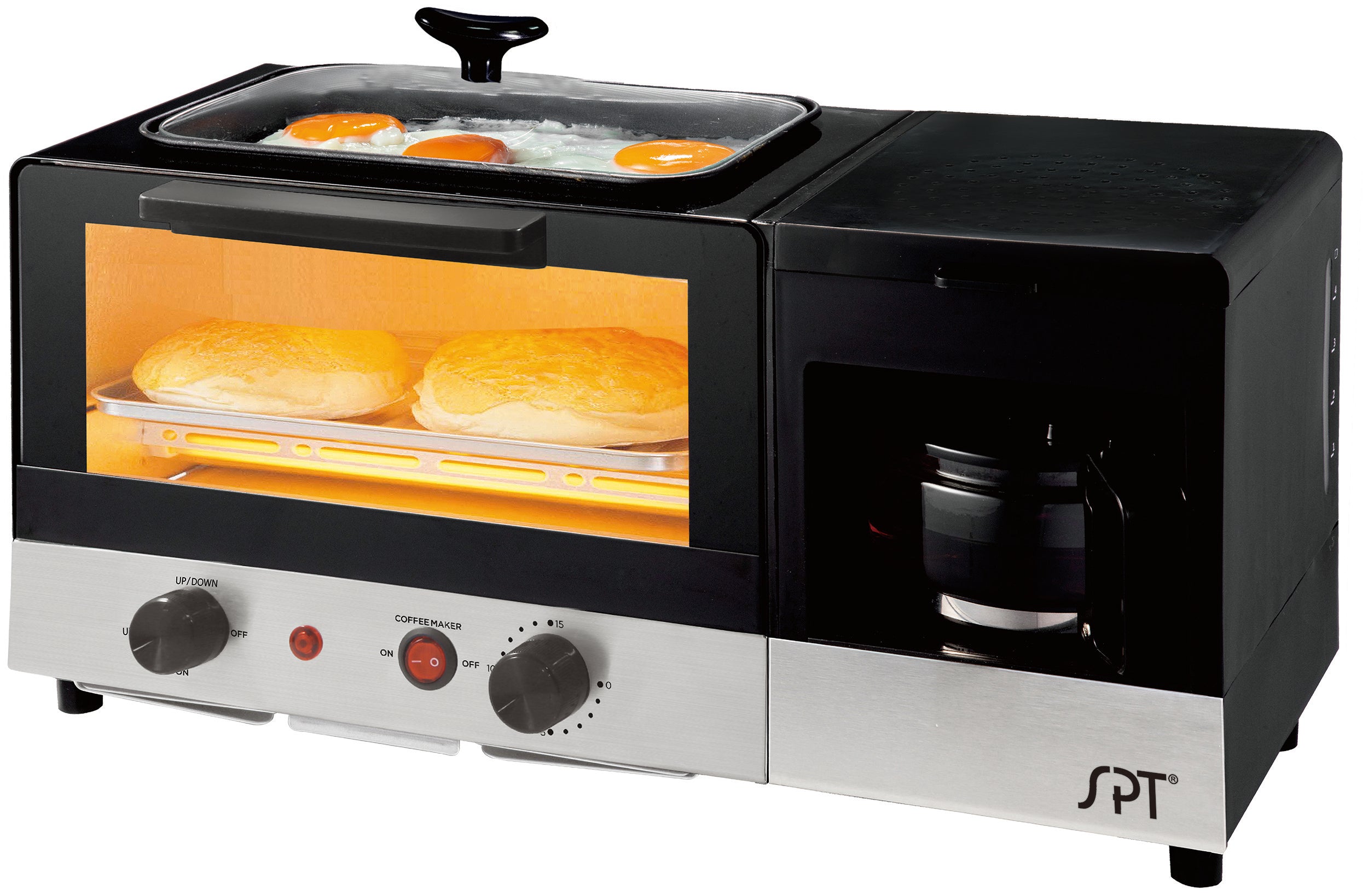 3-in-1 Breakfast Maker  Stainless Steel & Black