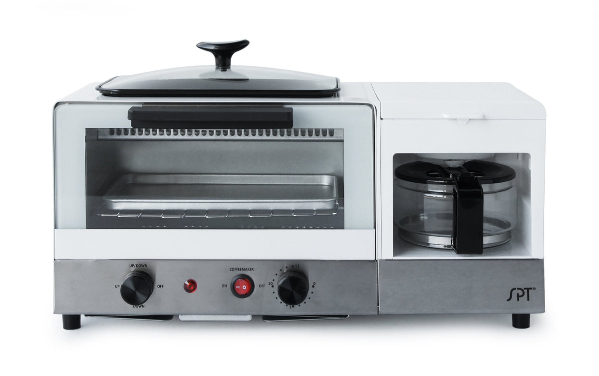 3-In-1 Breakfast Maker, Stainless Steel & White