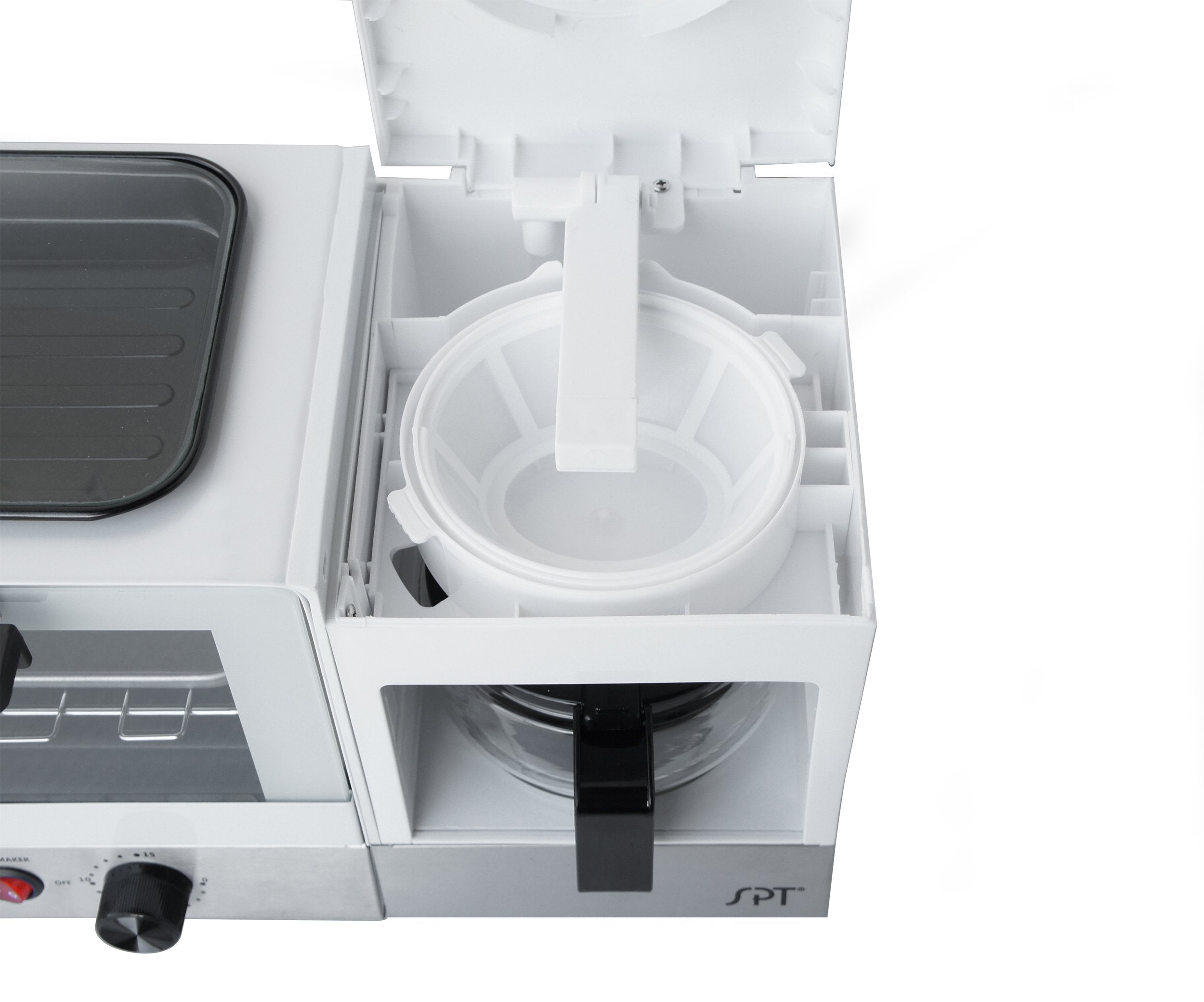 3-in-1 Breakfast Maker  Stainless Steel & White