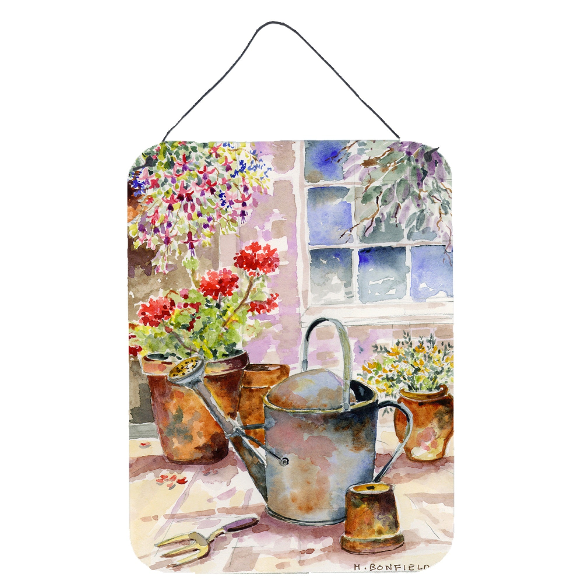 'Caroline'S Treasures Watering Can Flowers Wall Or Door Hanging Prints Bmbo0303Ds1216, 16Hx12W, Multicolor''