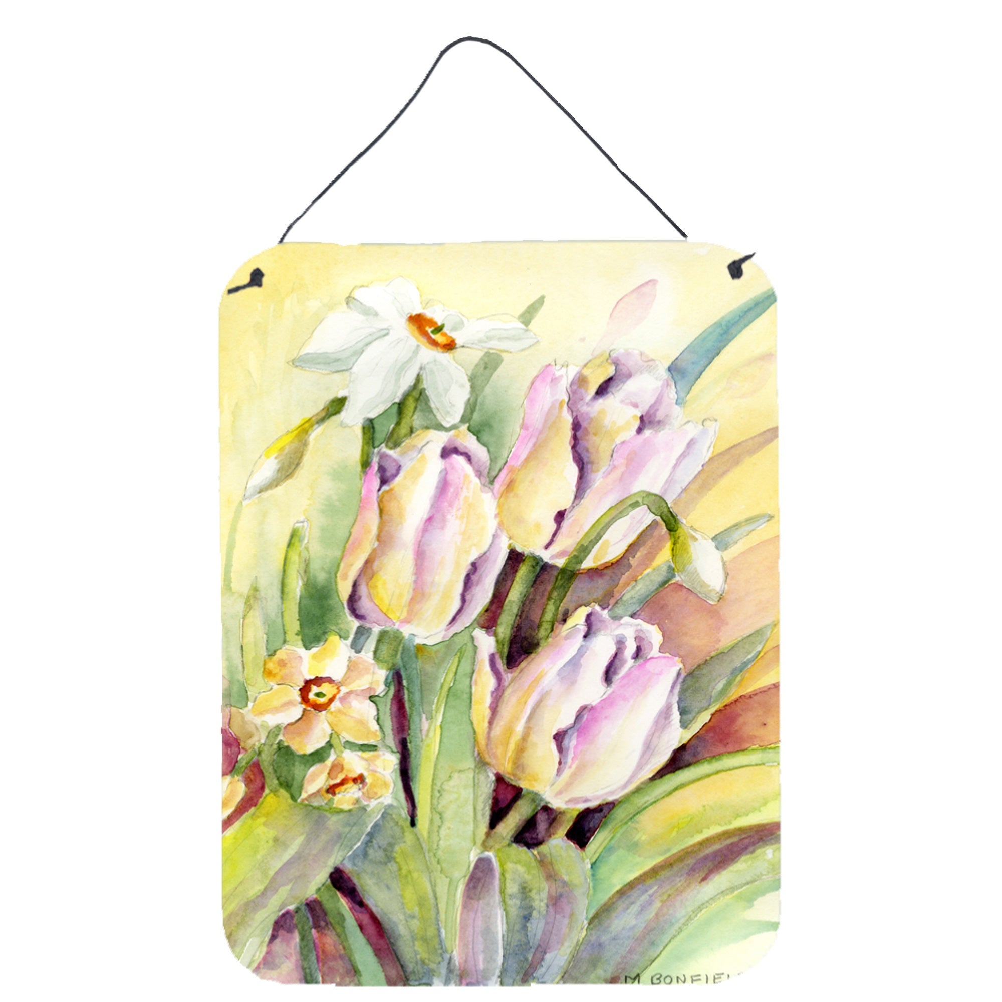 'Caroline'S Treasures Tulips And Narcisuss Wall Or Door Hanging Prints Bmbo0425Ds1216, 16Hx12W, Multicolor''