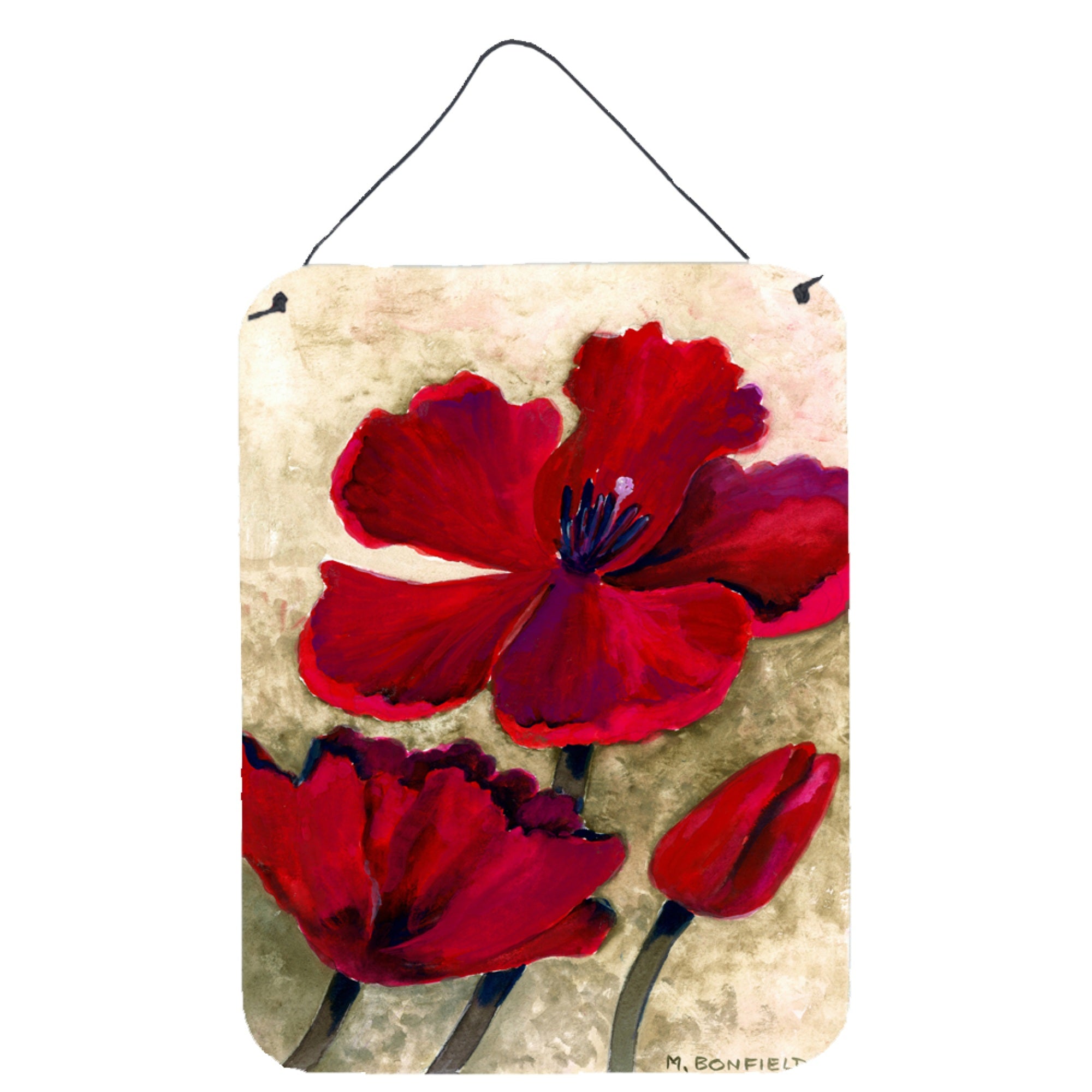 'Caroline'S Treasures Red Tulip By Maureen Bonfield Wall Or Door Hanging Prints Bmbo0734Ds1216, 16Hx12W, Multicolor''