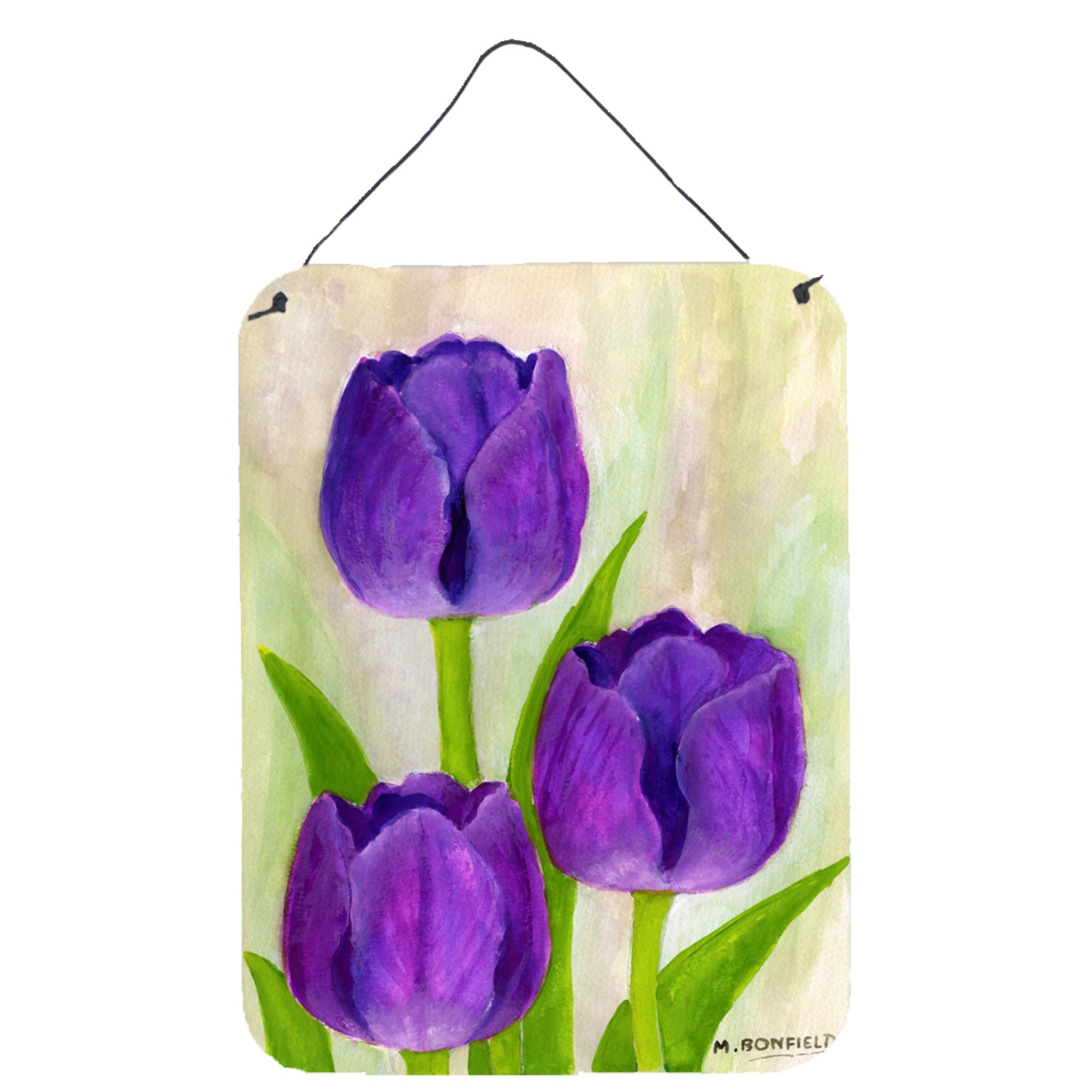 'Caroline'S Treasures Purple Tulips By Maureen Bonfield Wall Or Door Hanging Prints Bmbo1033Ds1216, 16''''H X 12''''W, Multicol