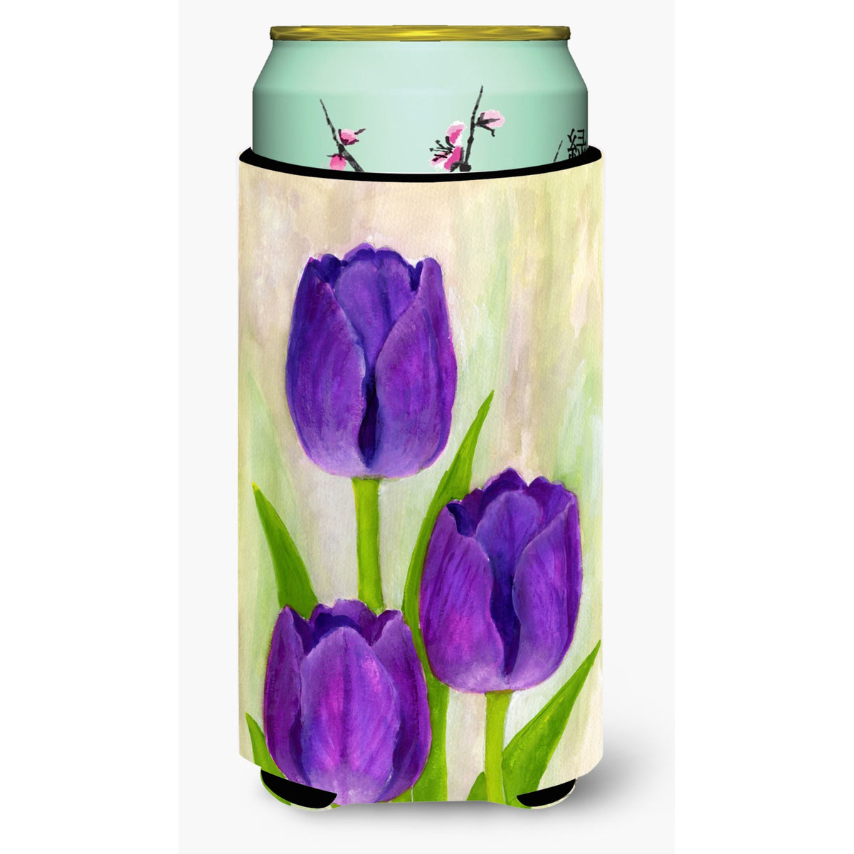 'Caroline'S Treasures Purple Tulips By Maureen Benfield Tall Boy Koozie Hugger, Multicolor''