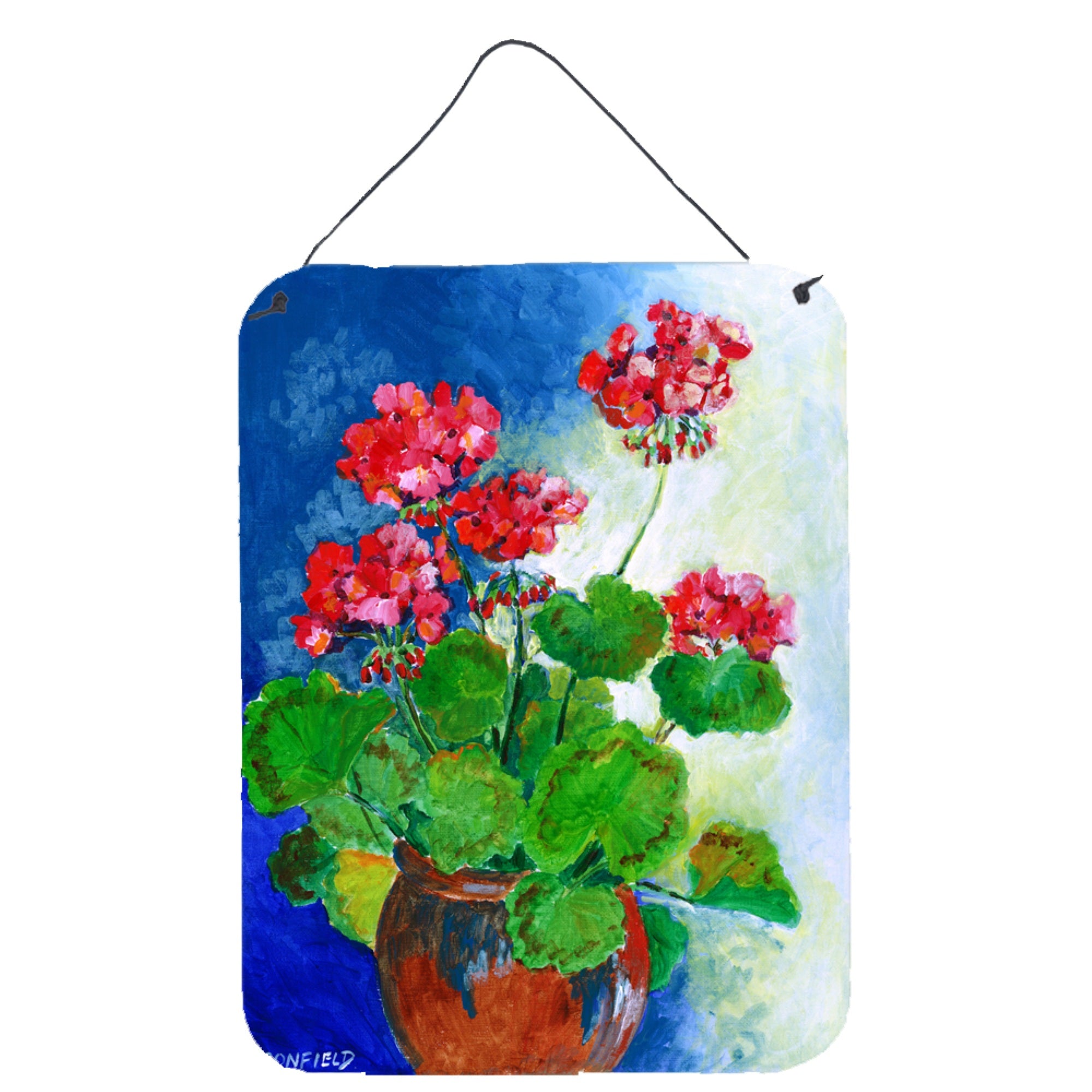 'Caroline'S Treasures Geraniums By Maureen Bonfield Wall Or Door Hanging Prints Bmbo1118Ds1216, 16Hx12W, Multicolor''