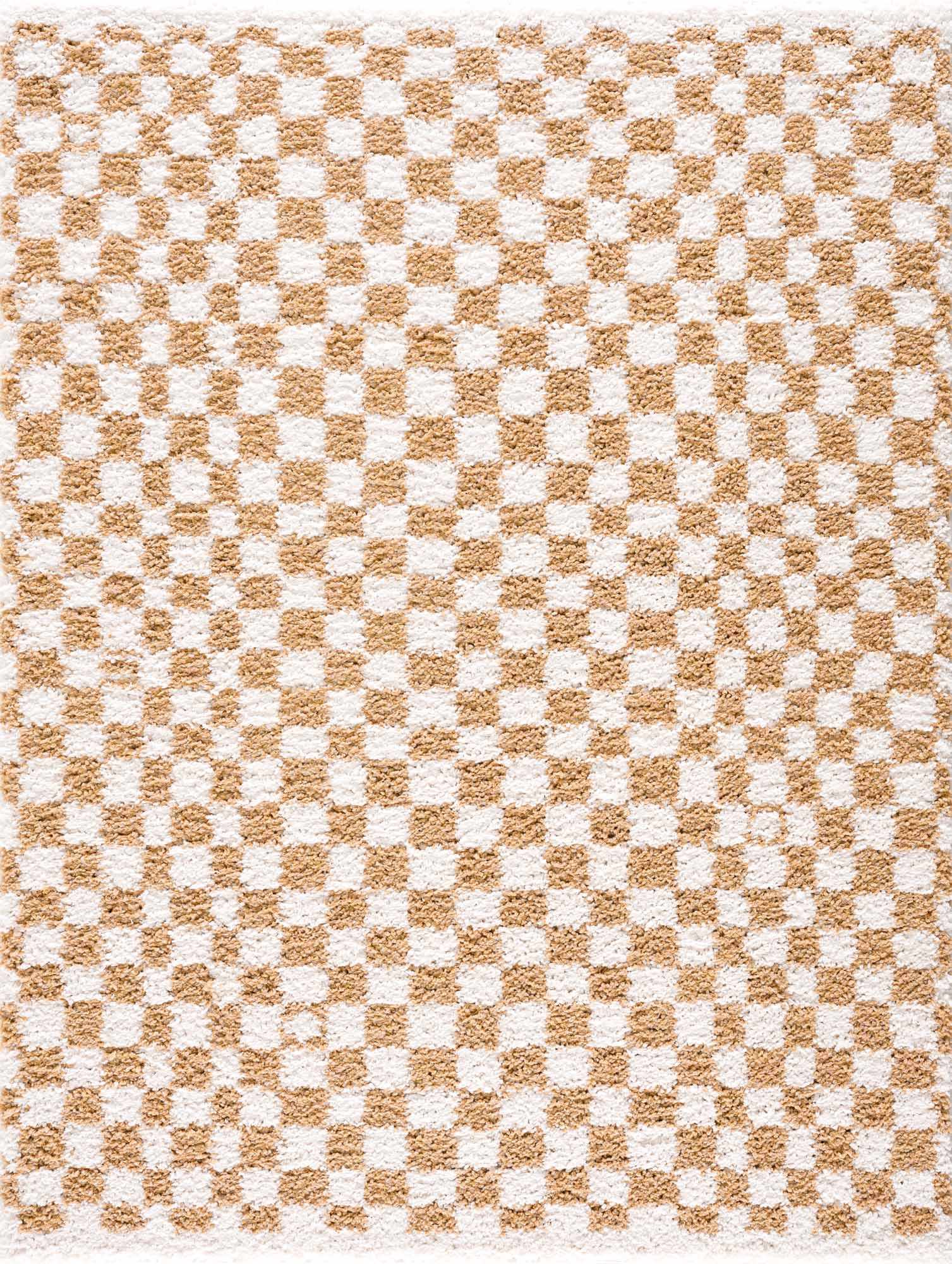 Kieu Mustard & Ivory Checkered Area Rug