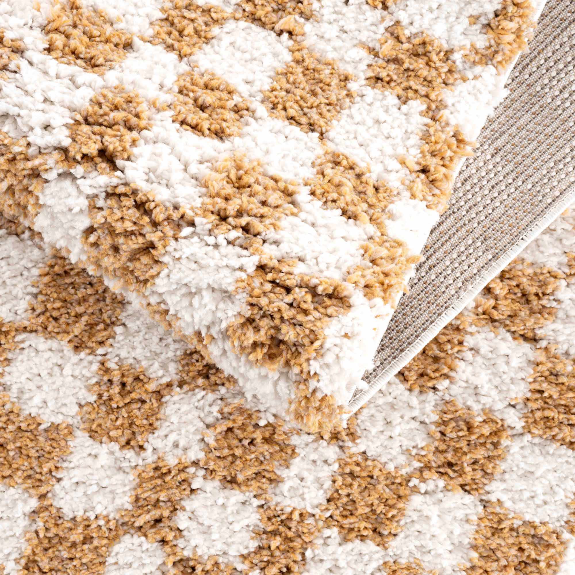 Kieu Mustard & Ivory Checkered Area Rug