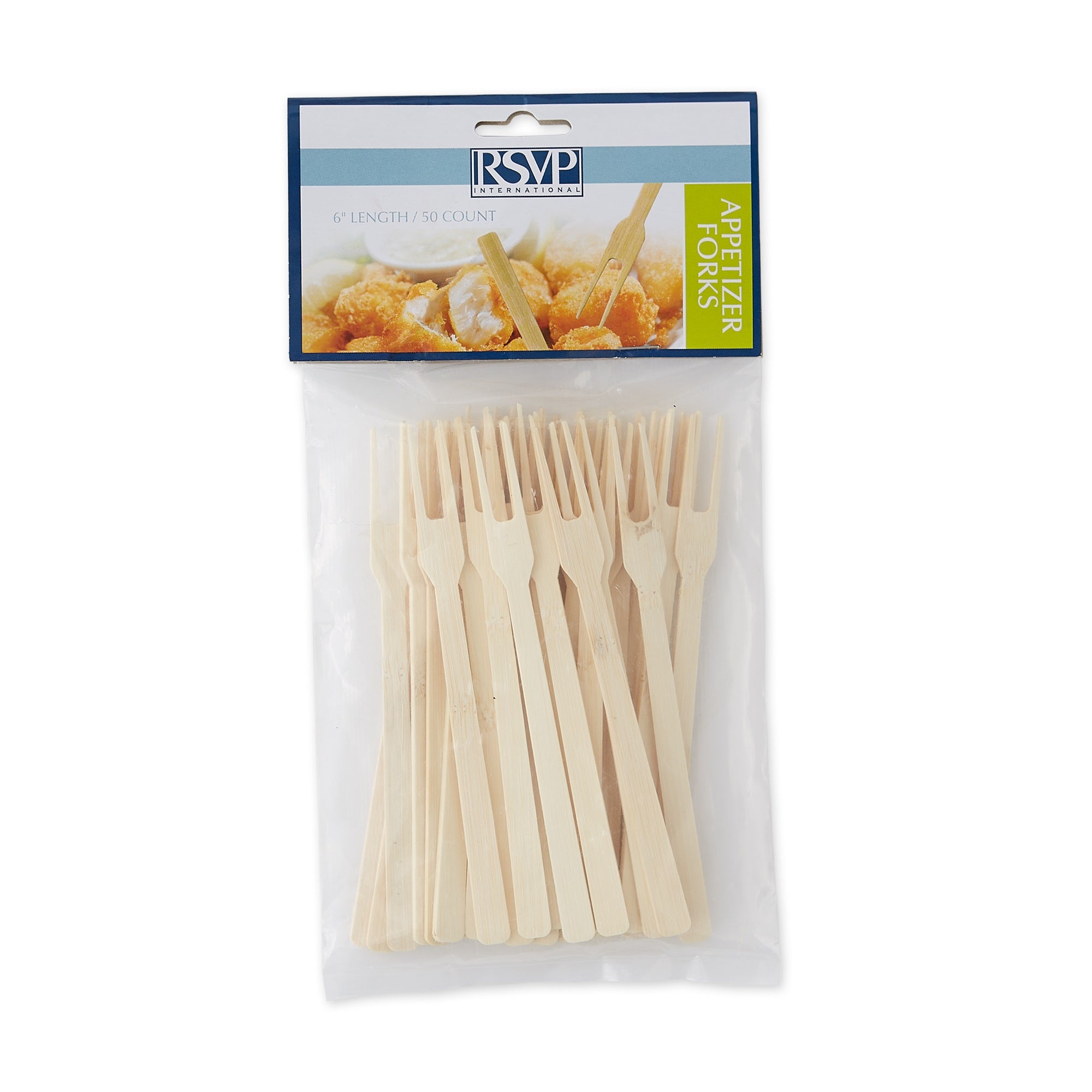 Bamboo 6In App Fork - 50 Ct