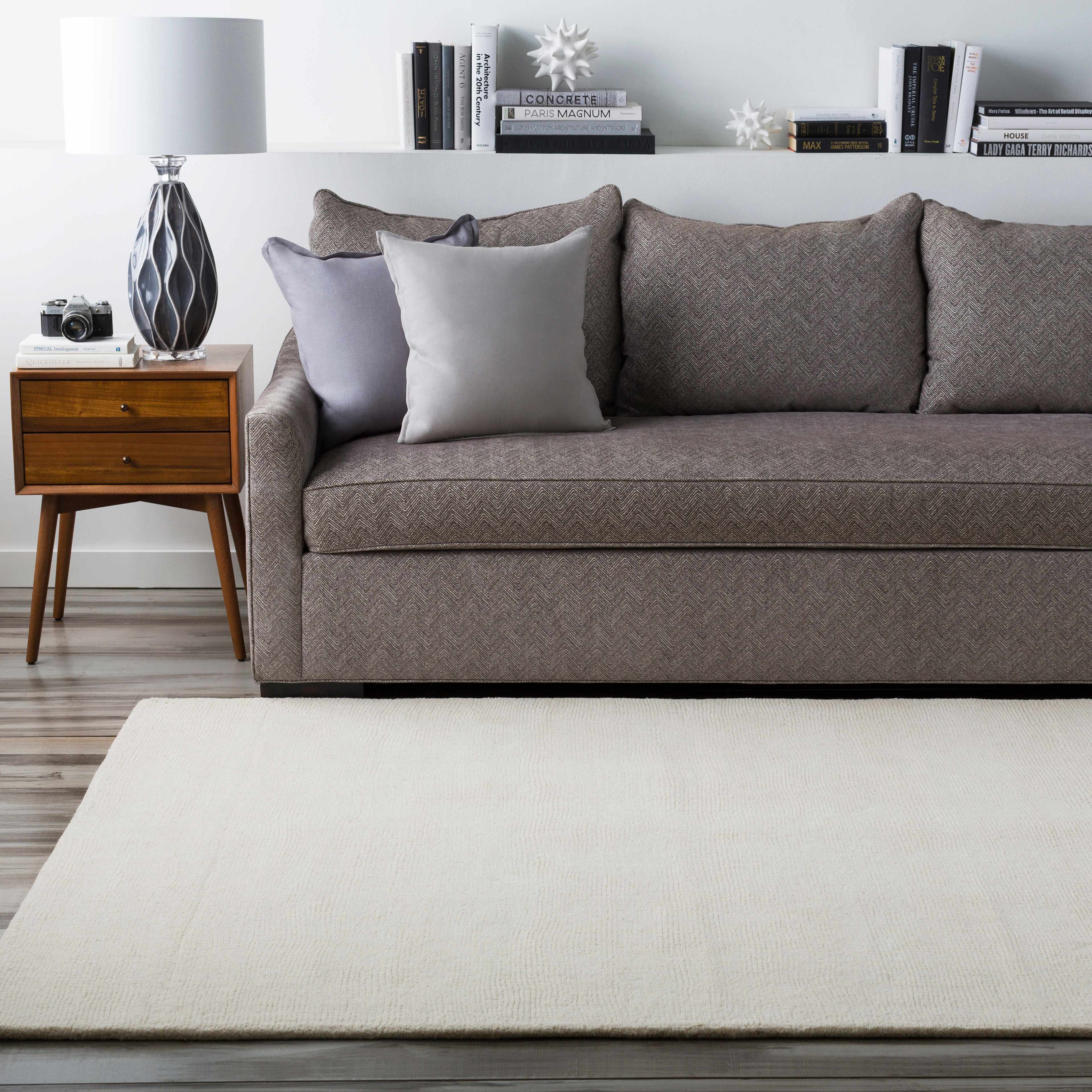 Brockton Solid Wool Light Beige Runner Rug