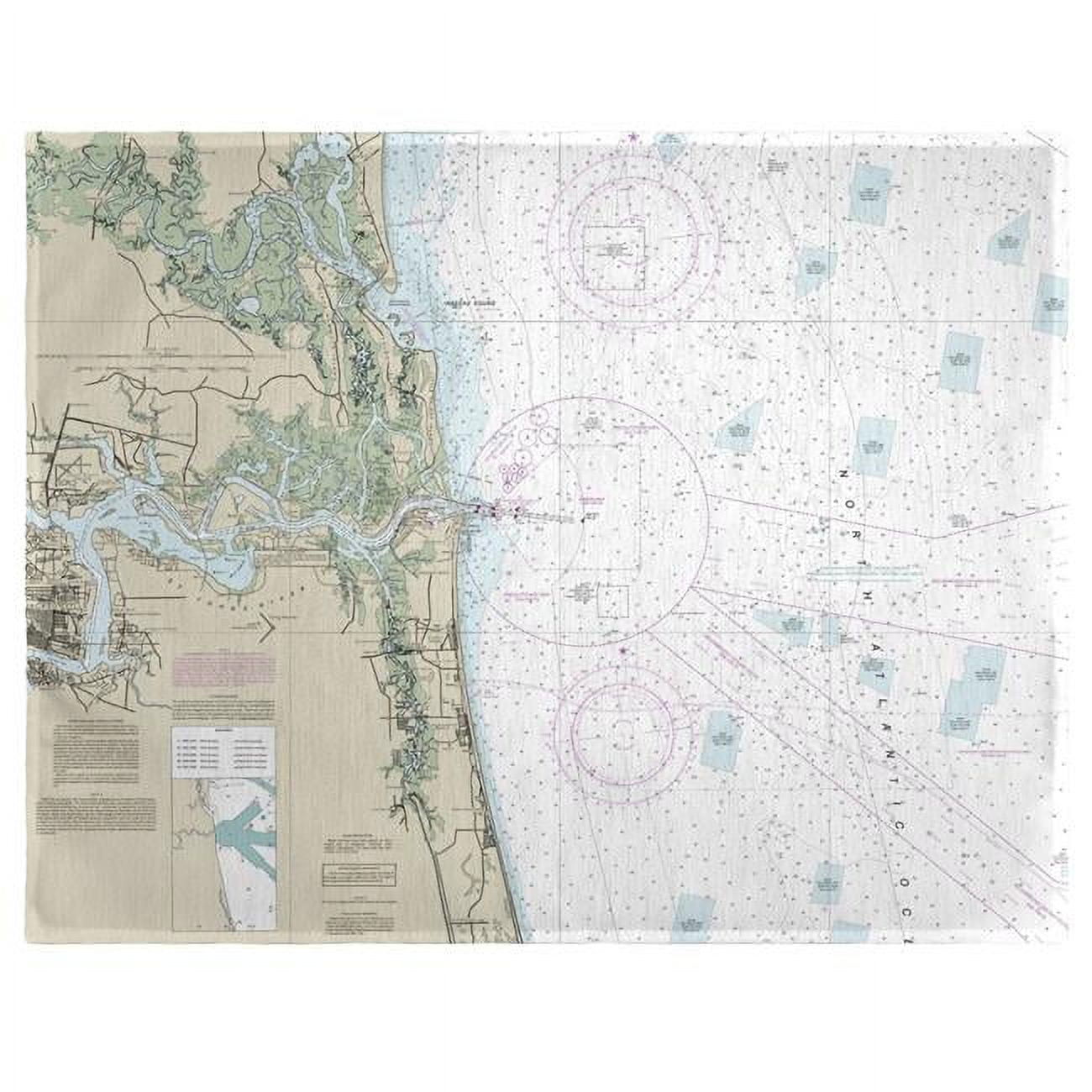 Betsy Drake PM11488JB Jacksonville  FL Nautical Map Place Mat  14 x 18 in.  Set of 4
