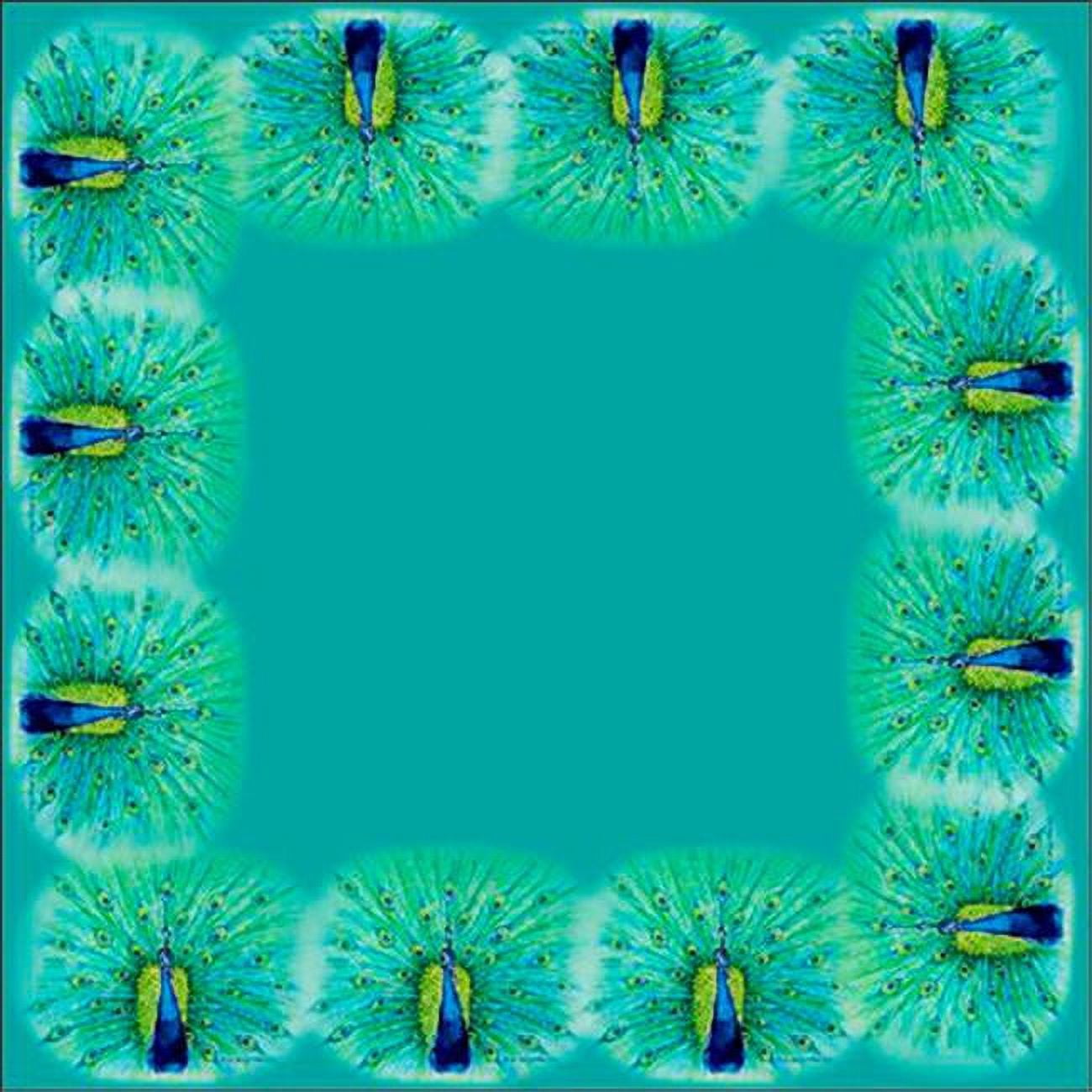 Betsy Drake TS758 52 in. Peacock Square Table Cloth